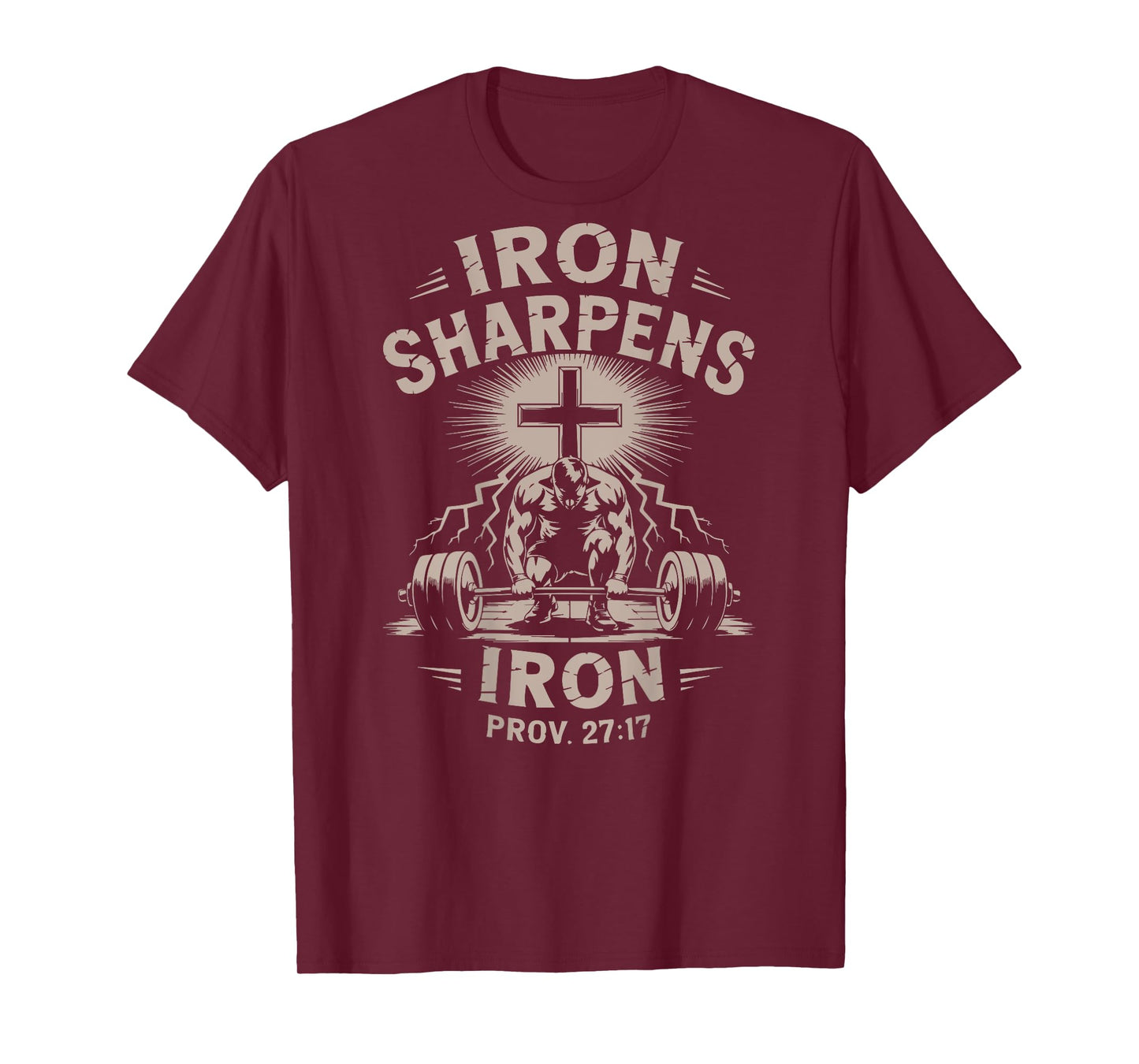 Iron Sharpens Iron Youth Christian Workout Gym Weightlifting T-Shirt