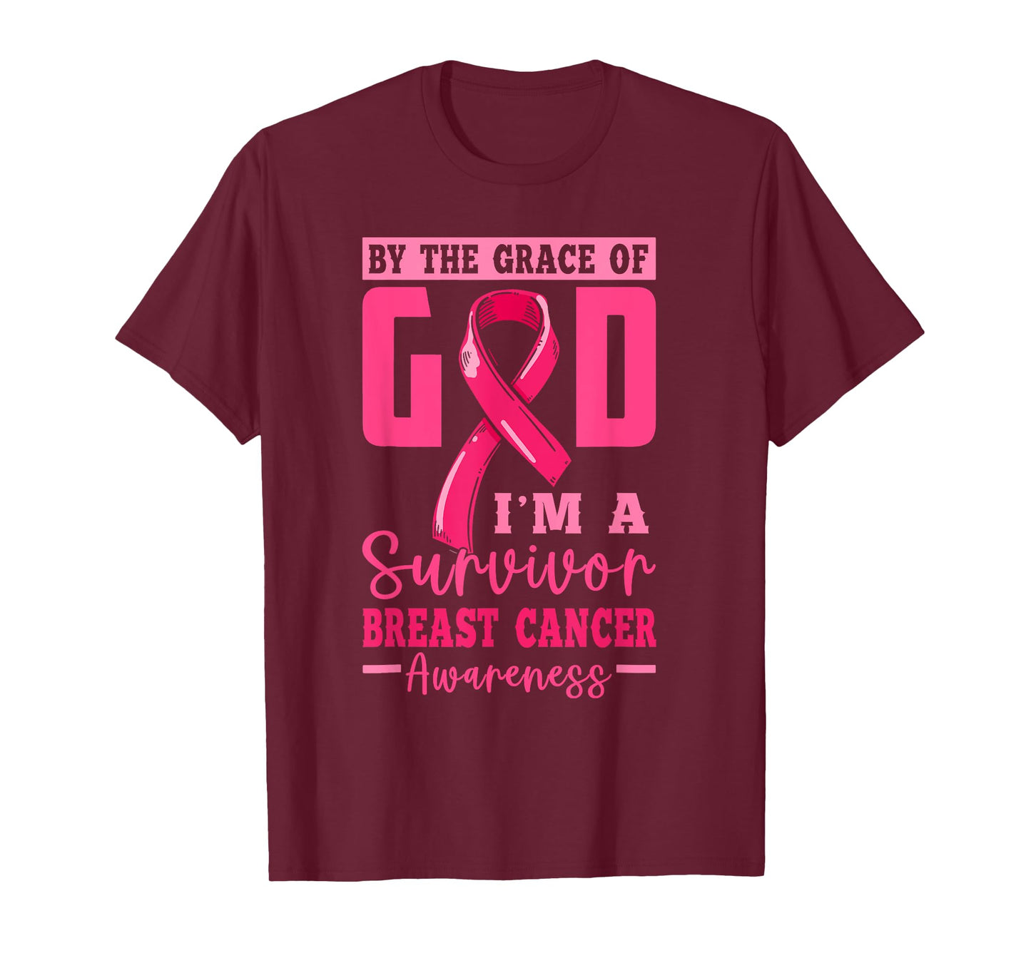 by Grace of God Breast Cancer Survivor T-Shirt