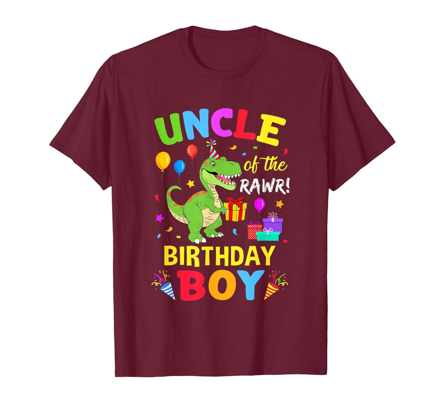 Uncle Of The Birthday Boy T-Rex Funny Dinosaur Boy Party T-Shirt