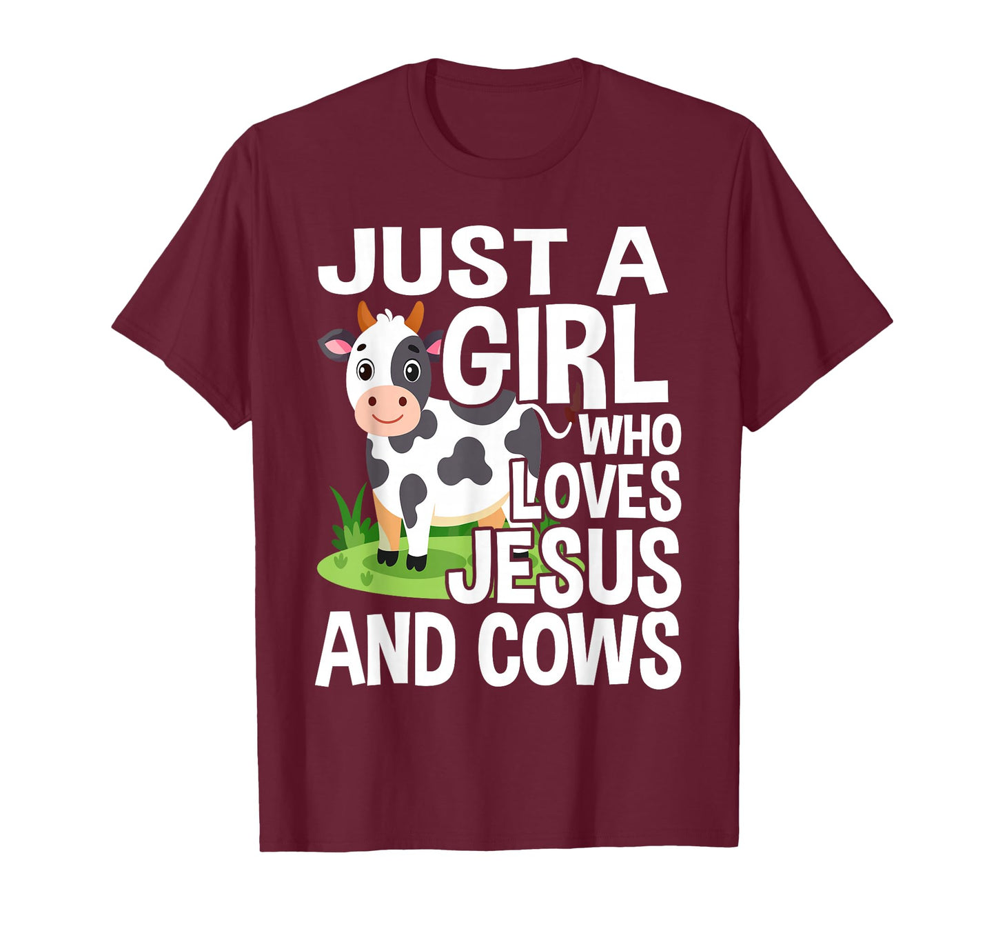 Cow Jesus Christian Just A Girl Who Loves Jesus and Cows T-Shirt