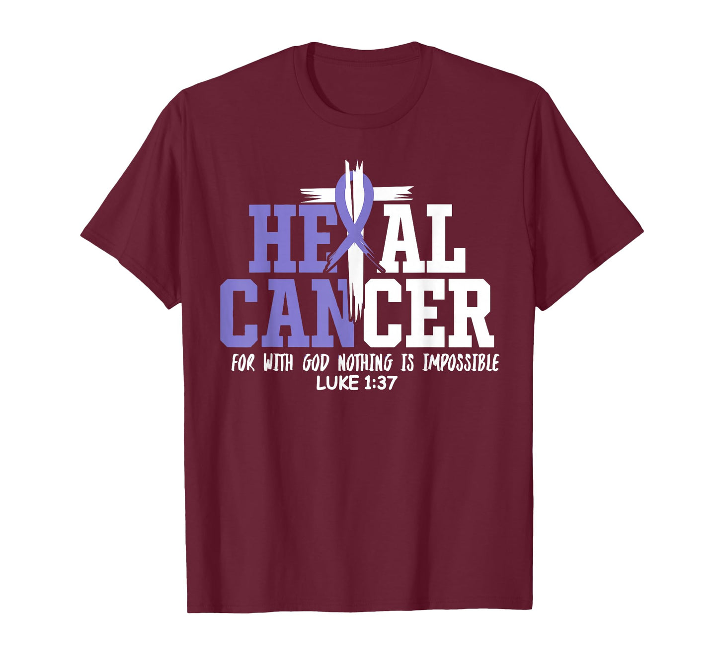 Heal Cancer Believe God Vintage Esophageal Cancer Awareness T-Shirt
