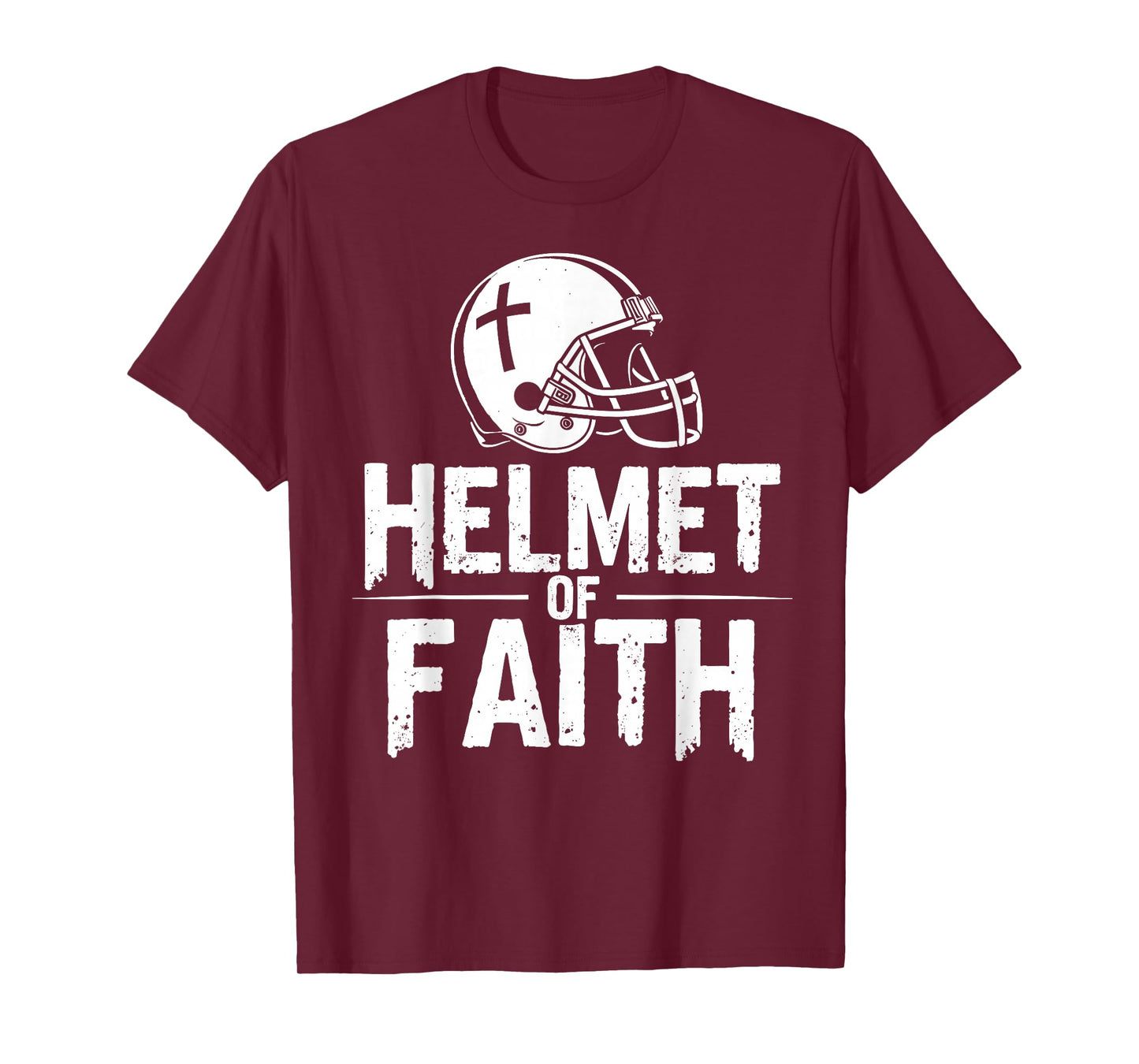 Helmet of Faith - Christian Cross Football Sports Design T-Shirt