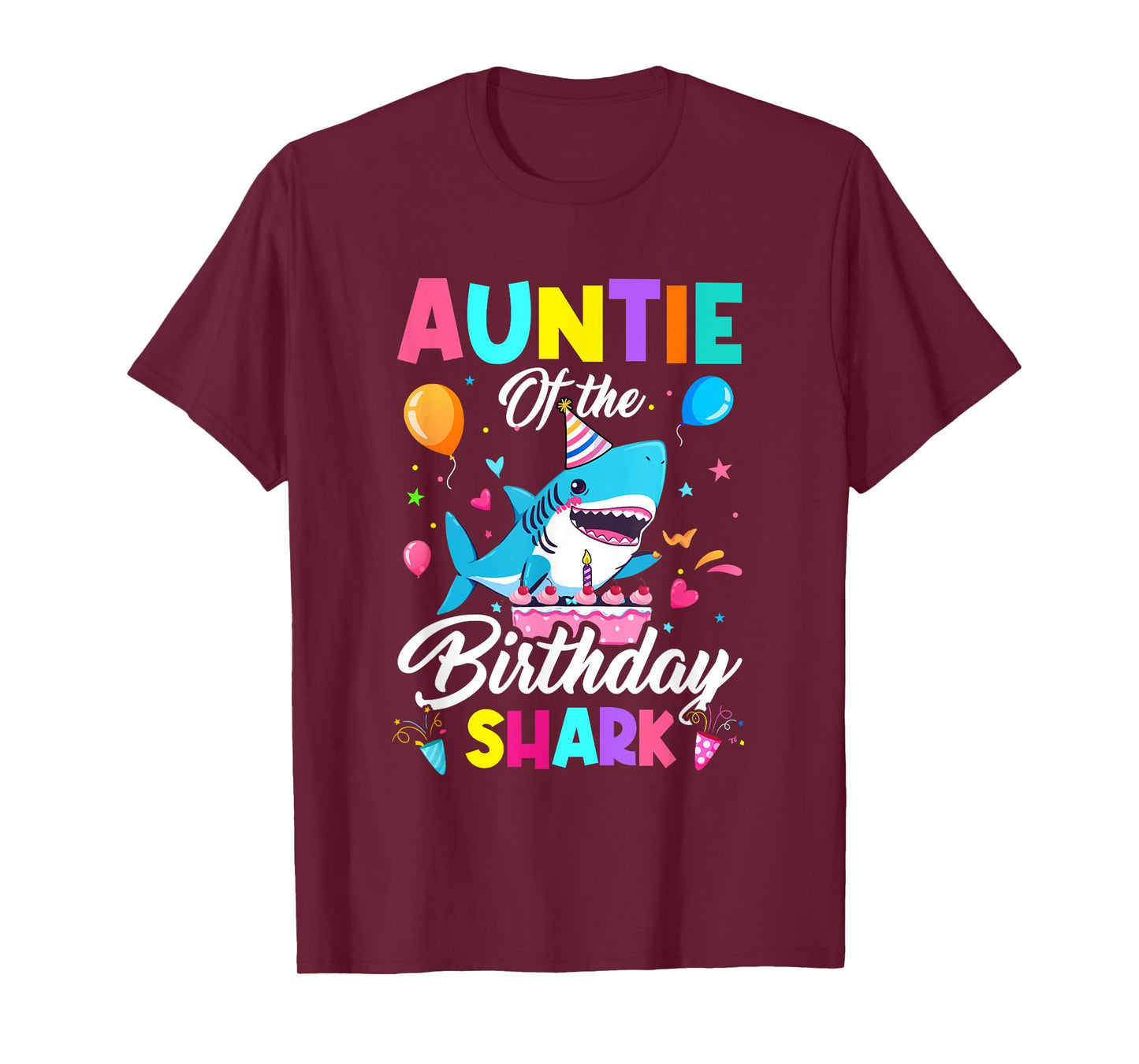 Auntie Of The Shark Birthday Boy Girl Party Family Group T-Shirt