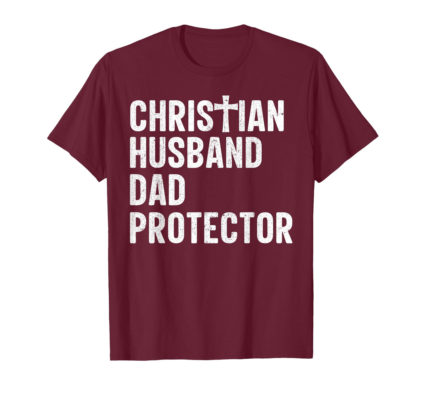 Christian Husband Dad Protector Cross Jesus Father's Day T-Shirt
