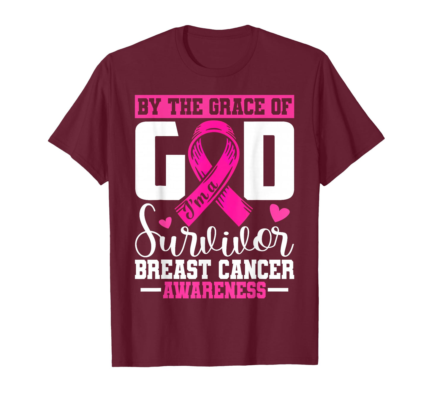 by The Grace God I'm A Survivor Breast Cancer Survivor T-Shirt