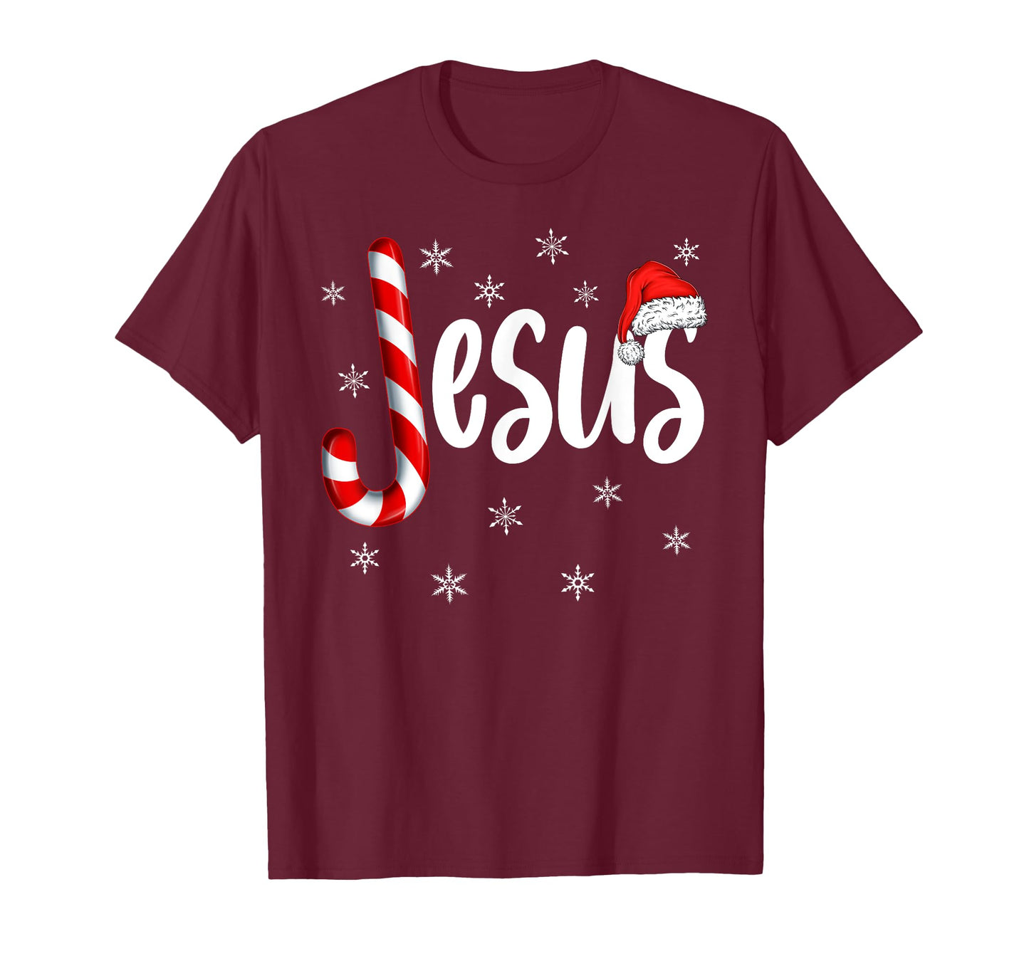 Christian Jesus Candy Cane Xmas Faith Religious Christmas T-Shirt