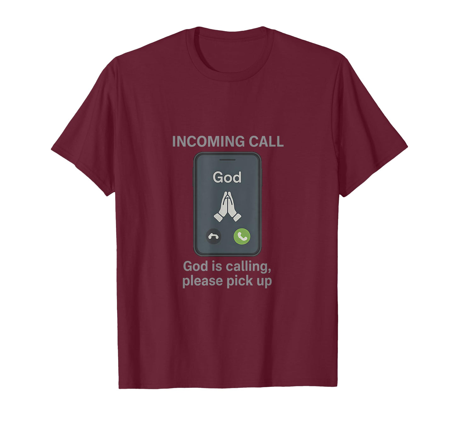 Incoming Call God is Calling Religious Phone UI Design T-Shirt
