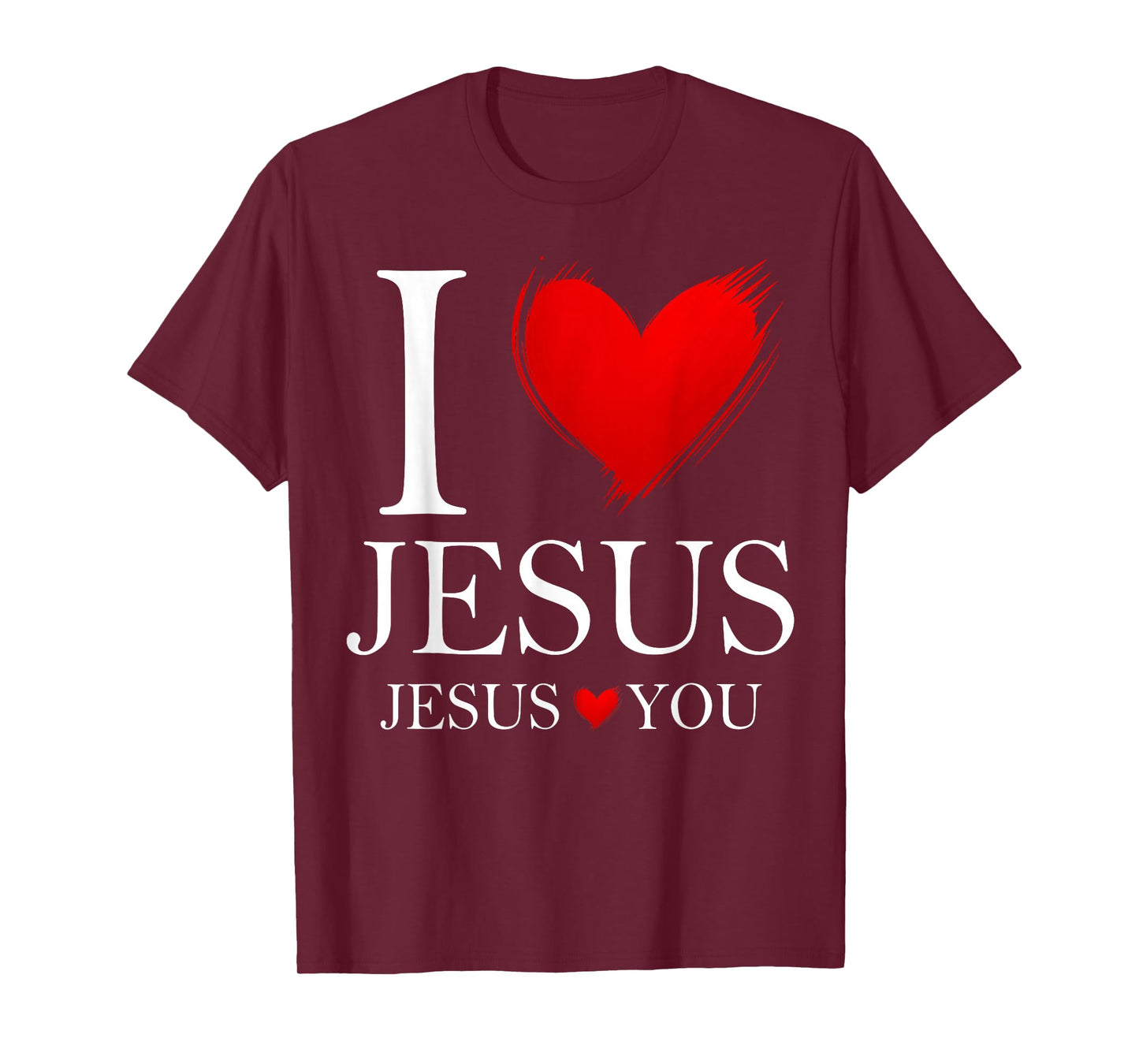 I Love Jesus Jesus Love You Christian Cross God Faith Bible T-Shirt