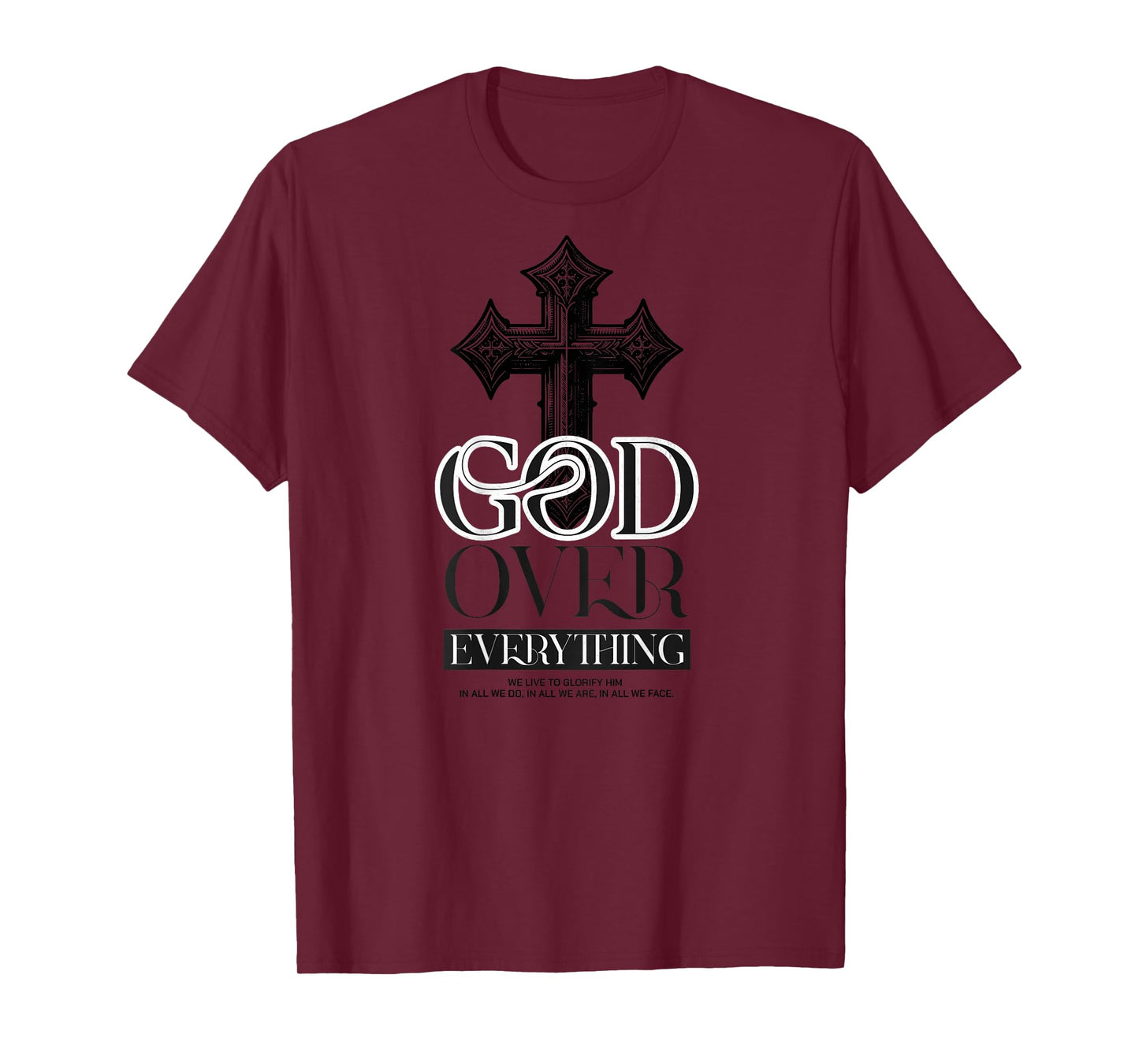 God Over Everything Christian Backprint T-Shirt