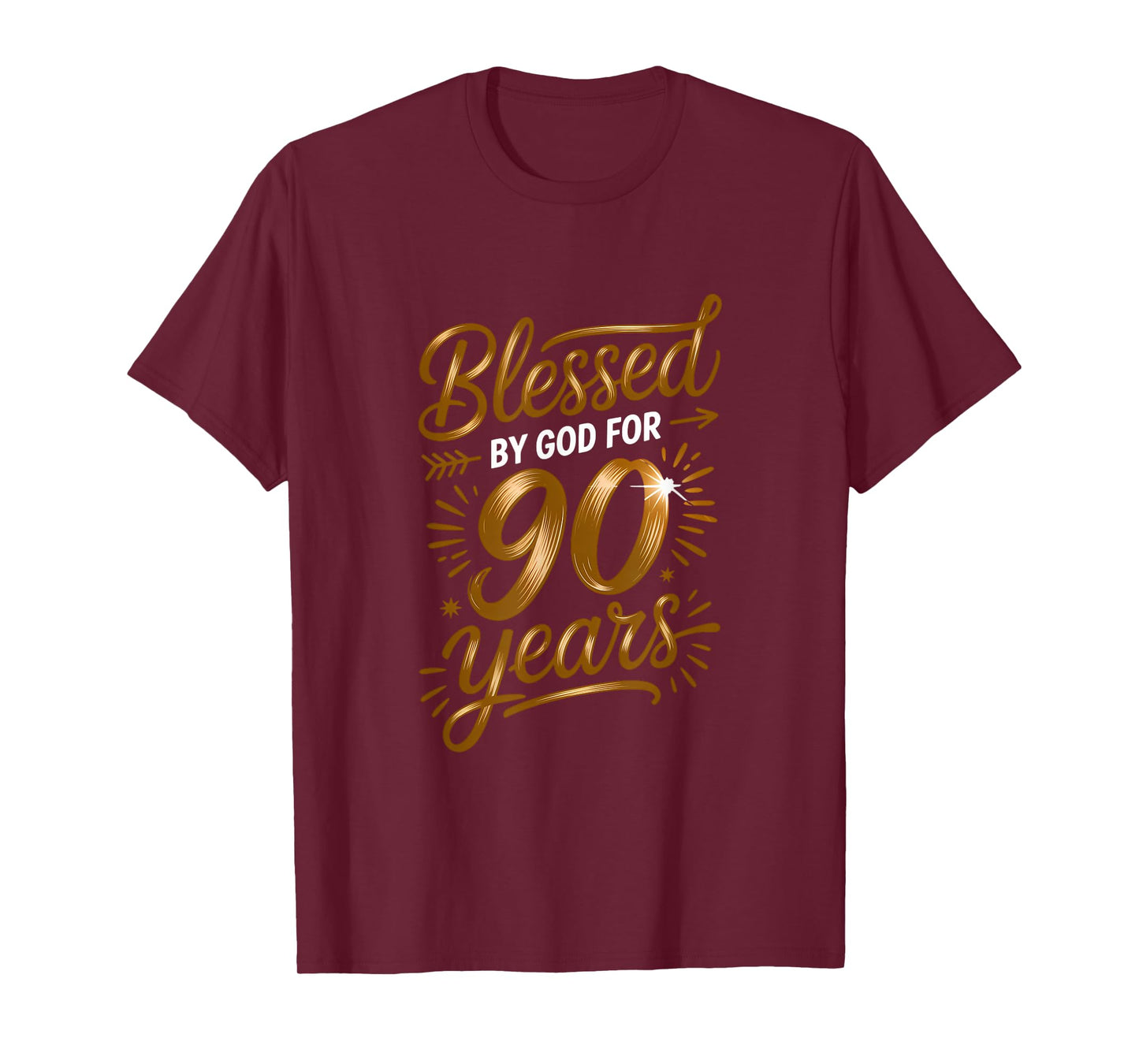Blessed by God for 90 Years Religious Themed 90th Birthday T-Shirt