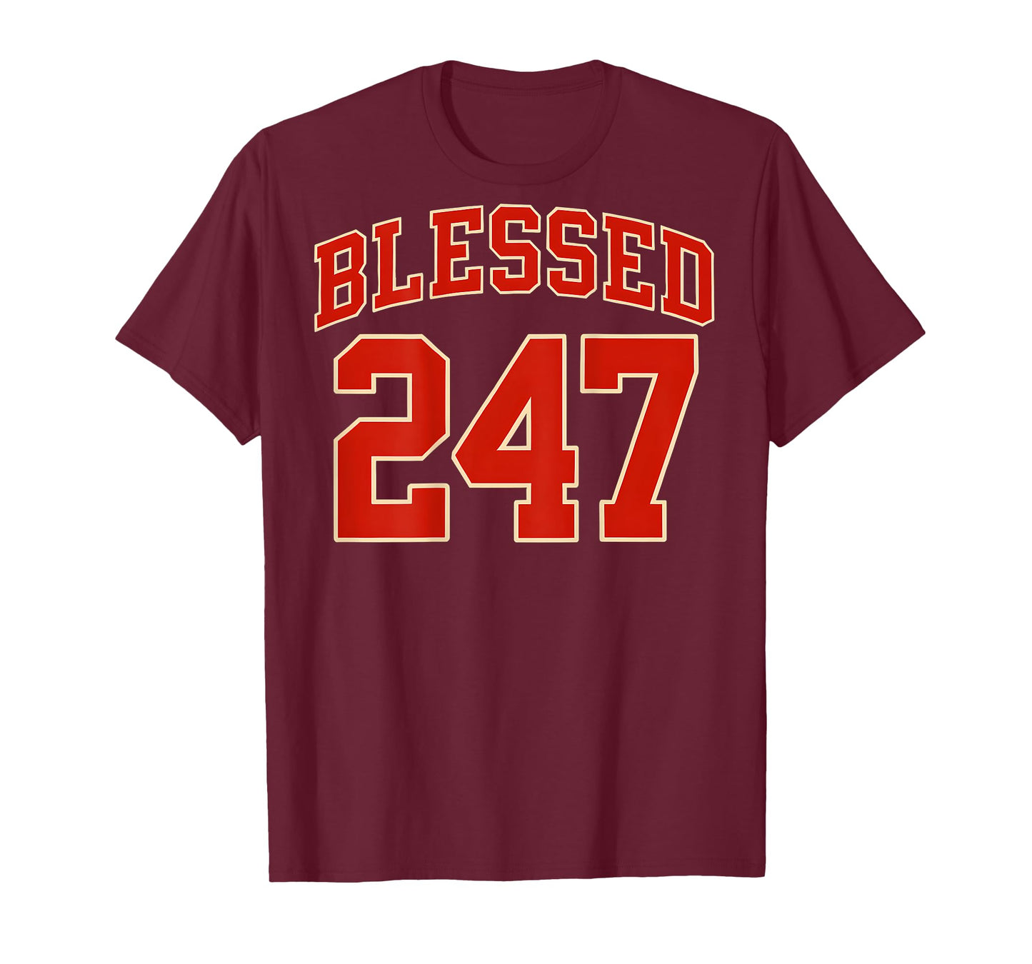 (ON Back) Blessed 24/7 Christian Faith Based Sports Jersey T-Shirt
