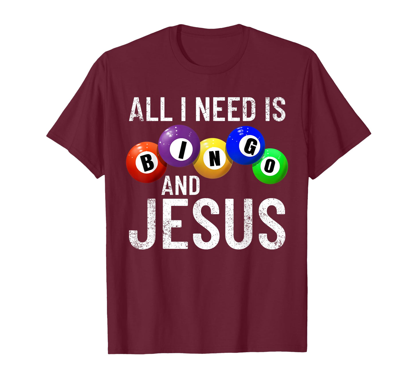 All I Need Is Bingo And Jesus Bingo Player Gambling Bingo T-Shirt