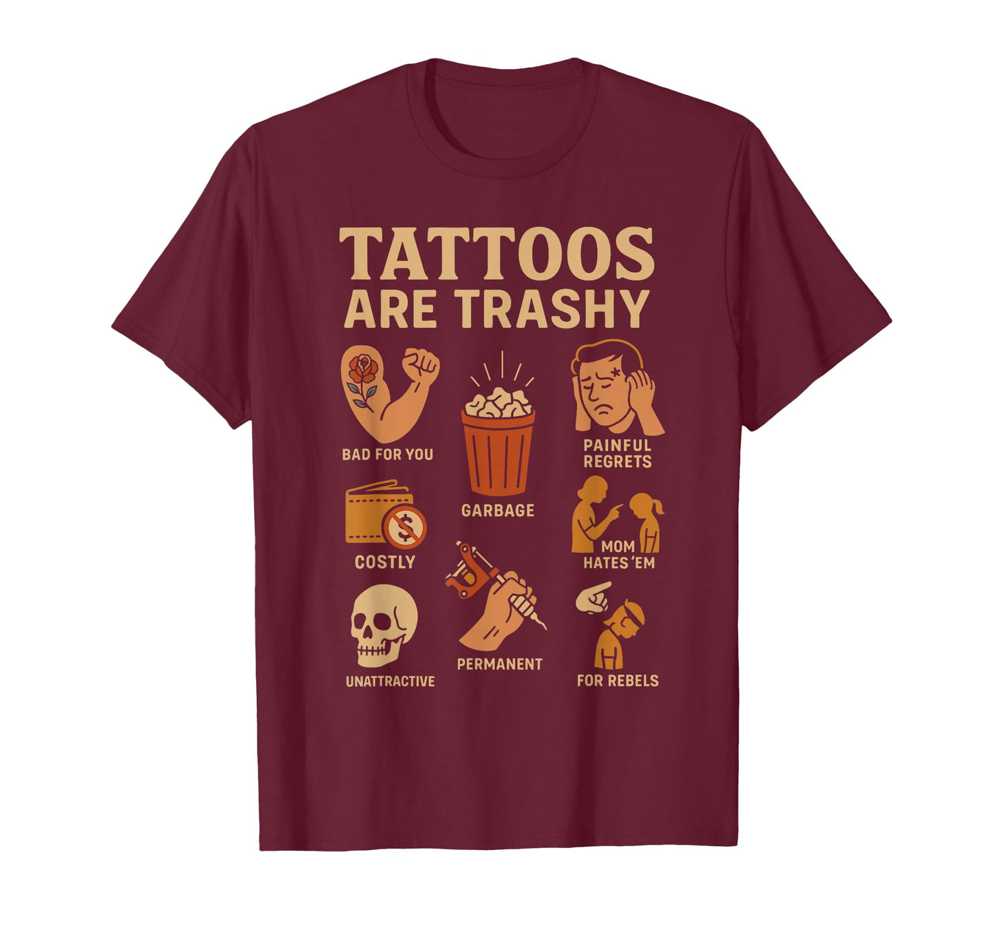 Funny Tattoo Meme Tattoo Icons Humor Trashy Tattoo Design T-Shirt