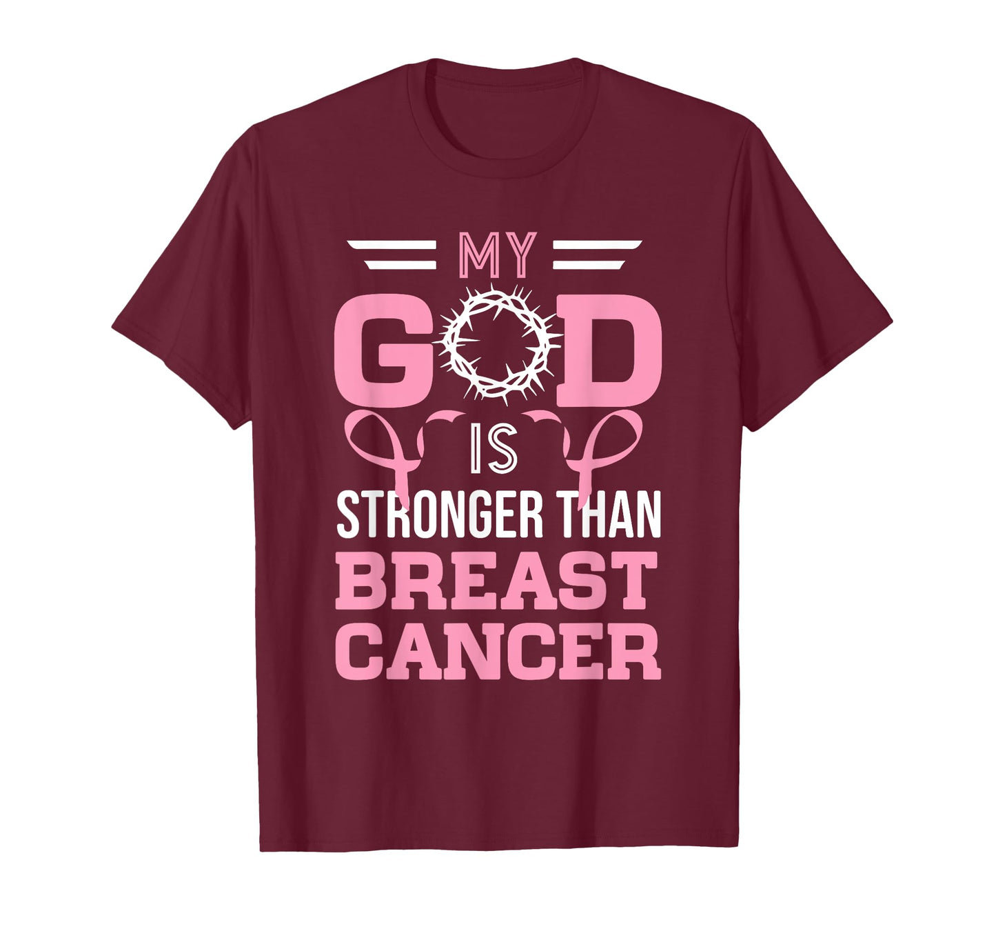 My God Is Stronger Than Breast Cancer Awareness Christian T-Shirt