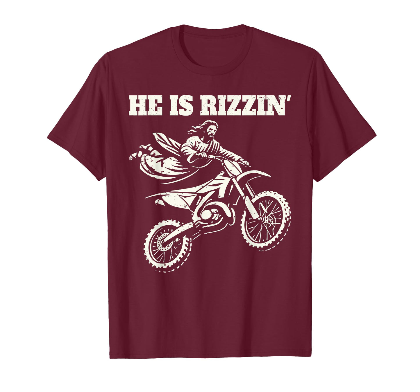 Funny jesus christ motocross dirt bike he's rizzin' easter T-Shirt