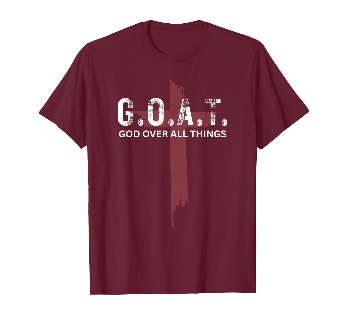 Goat God Over All Things Christian Red Cross Design G.O.A.T. T-Shirt