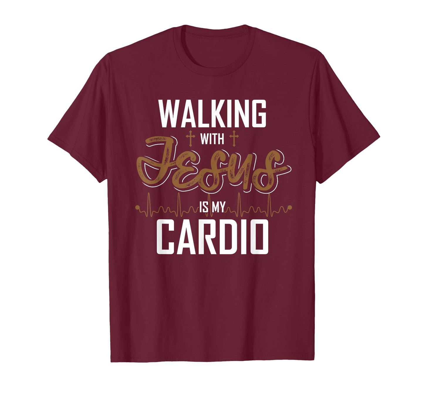 Walking With Jesus Is My Cardio Christian Gift Prayer T-Shirt