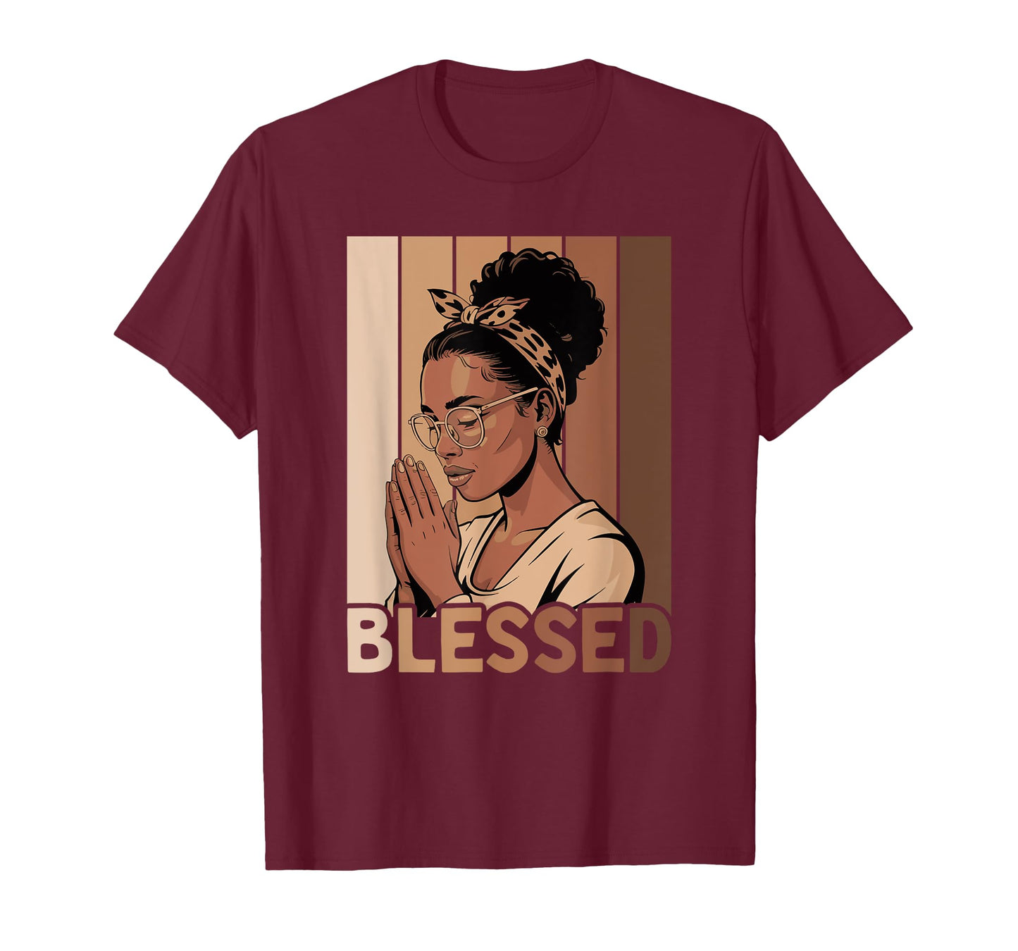 Blessed Black Woman Praying African American Christian T-Shirt