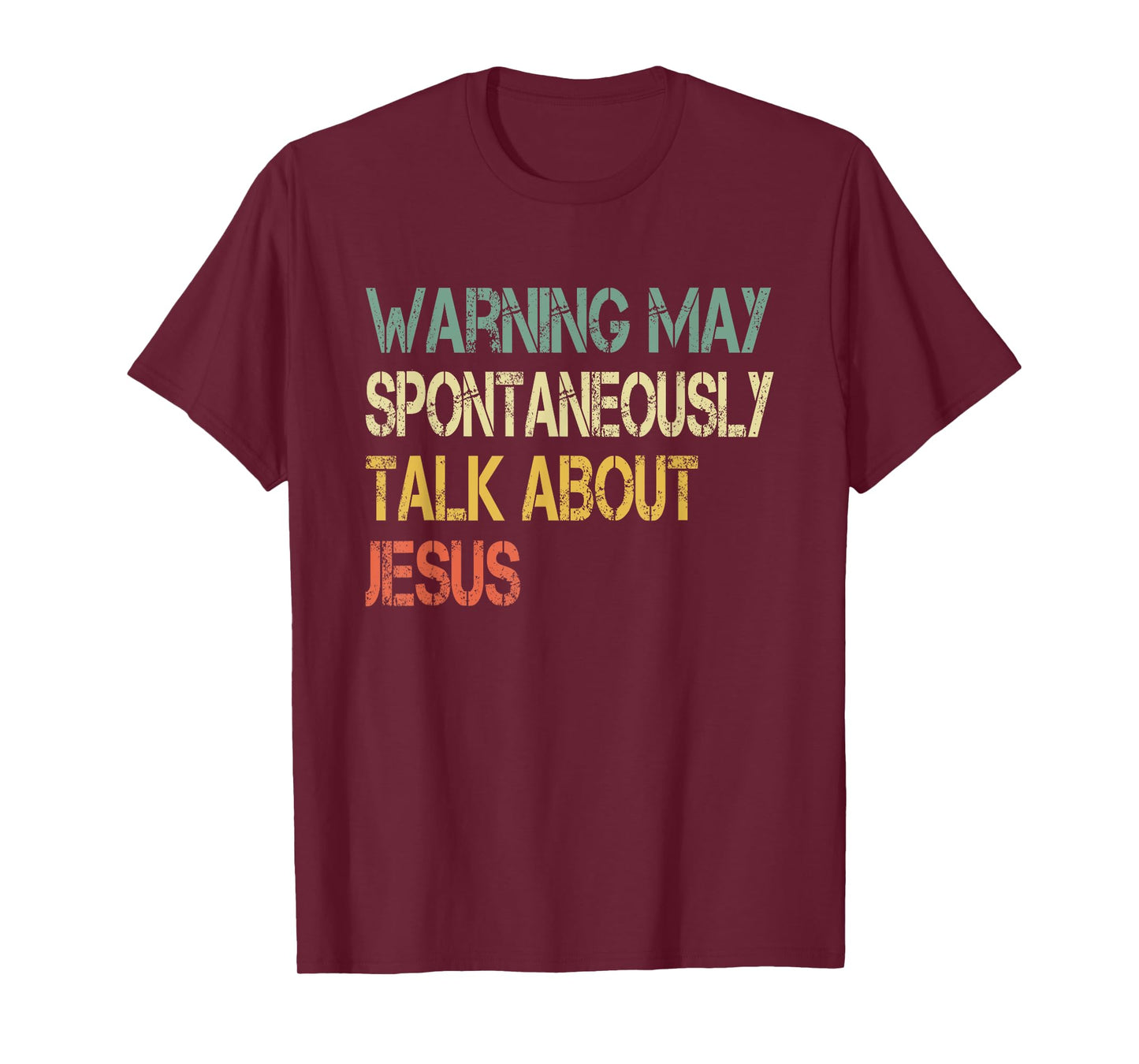 Christian Mens Warning May Talk About Jesus God Bible Faith T-Shirt