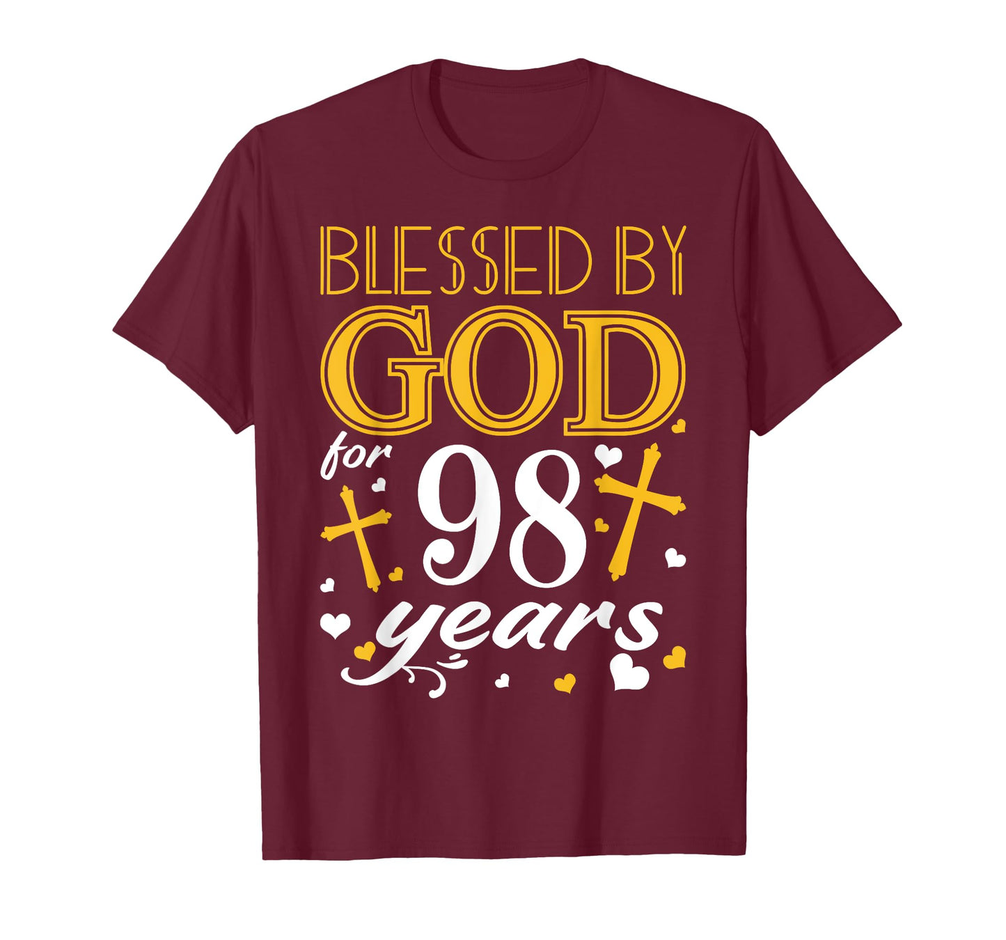 Vintage Blessed By God For 98 Years Happy 98th Birthday T-Shirt
