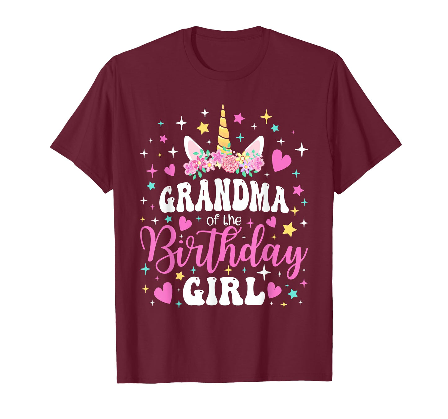 Unicorn Grandma of the Birthday Girl Family Matching Party T-Shirt
