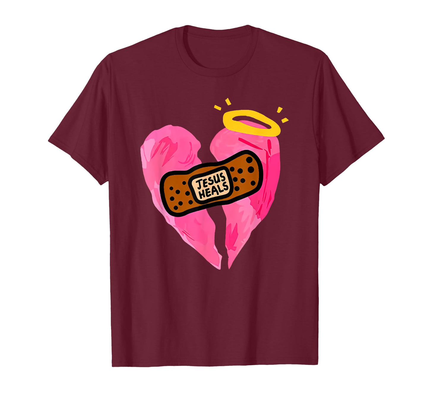jesus heals broken heart print bandages bandaids T-Shirt