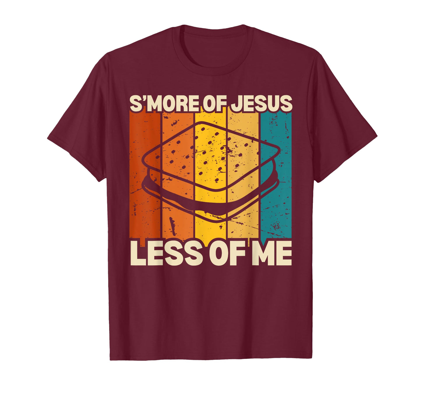 Funny Smore Of Jesus Less Of Me Camping Christian Sunset Tee T-Shirt