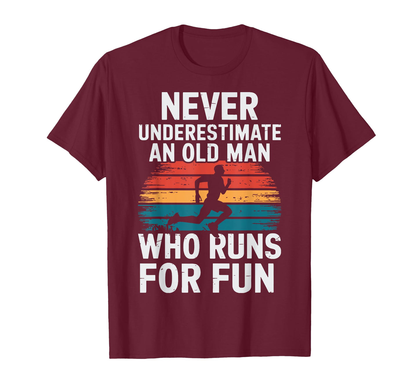 Old Man Running Humor Fitness Lover Funny Senior Runner T-Shirt