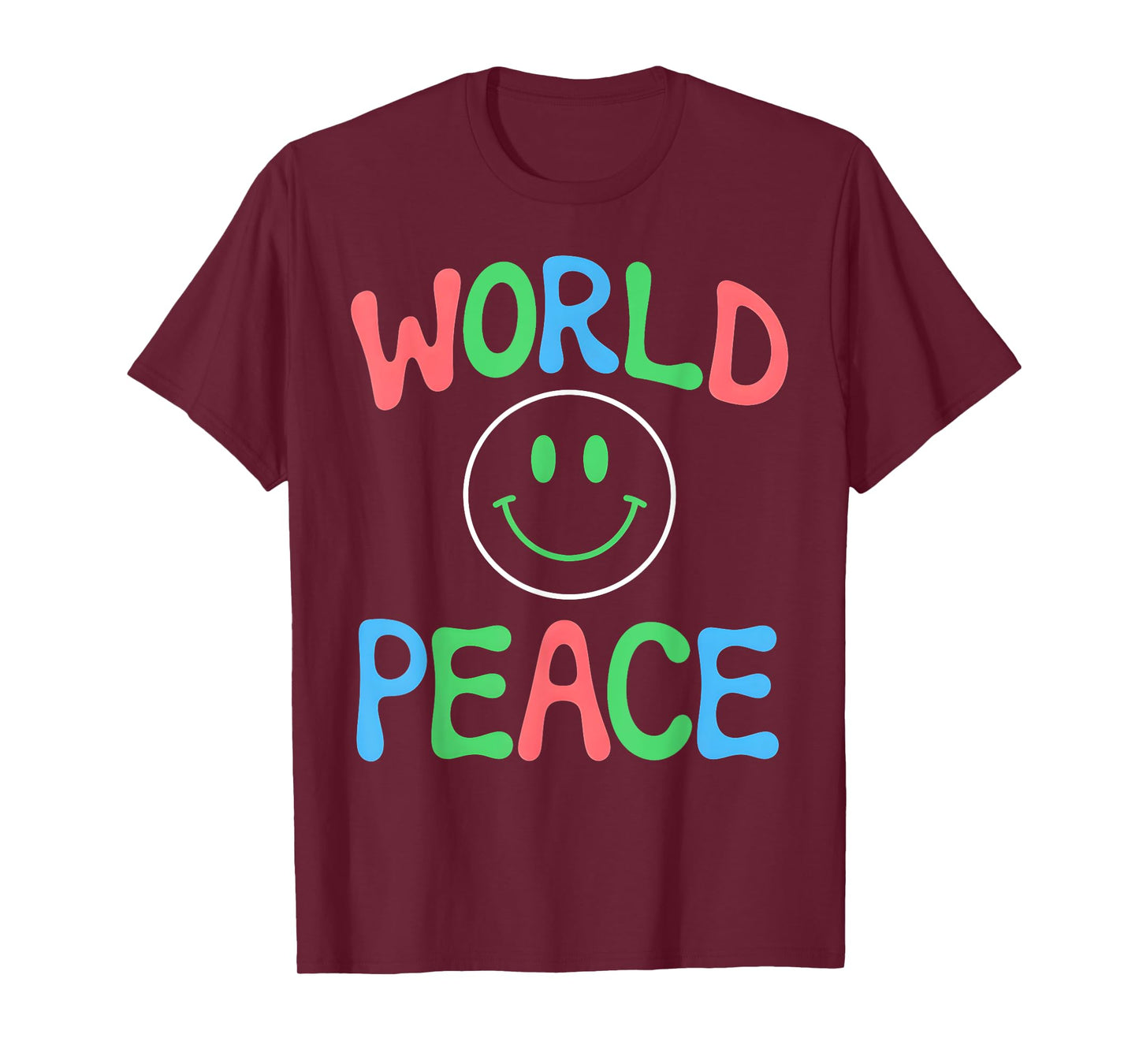 World Peace Smile Face Peace Sign Heart Peace Day T-Shirt
