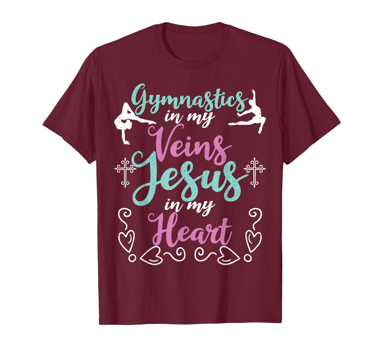 Gymnastics In My Veins Jesus In My Heart Christian Gymnasts T-Shirt