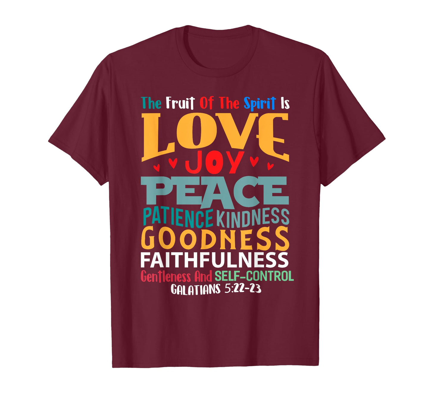 Religious Designs By ShirtZilla Fruit Of The Spirit Christian T-Shirt Bible Verse T-Shirt