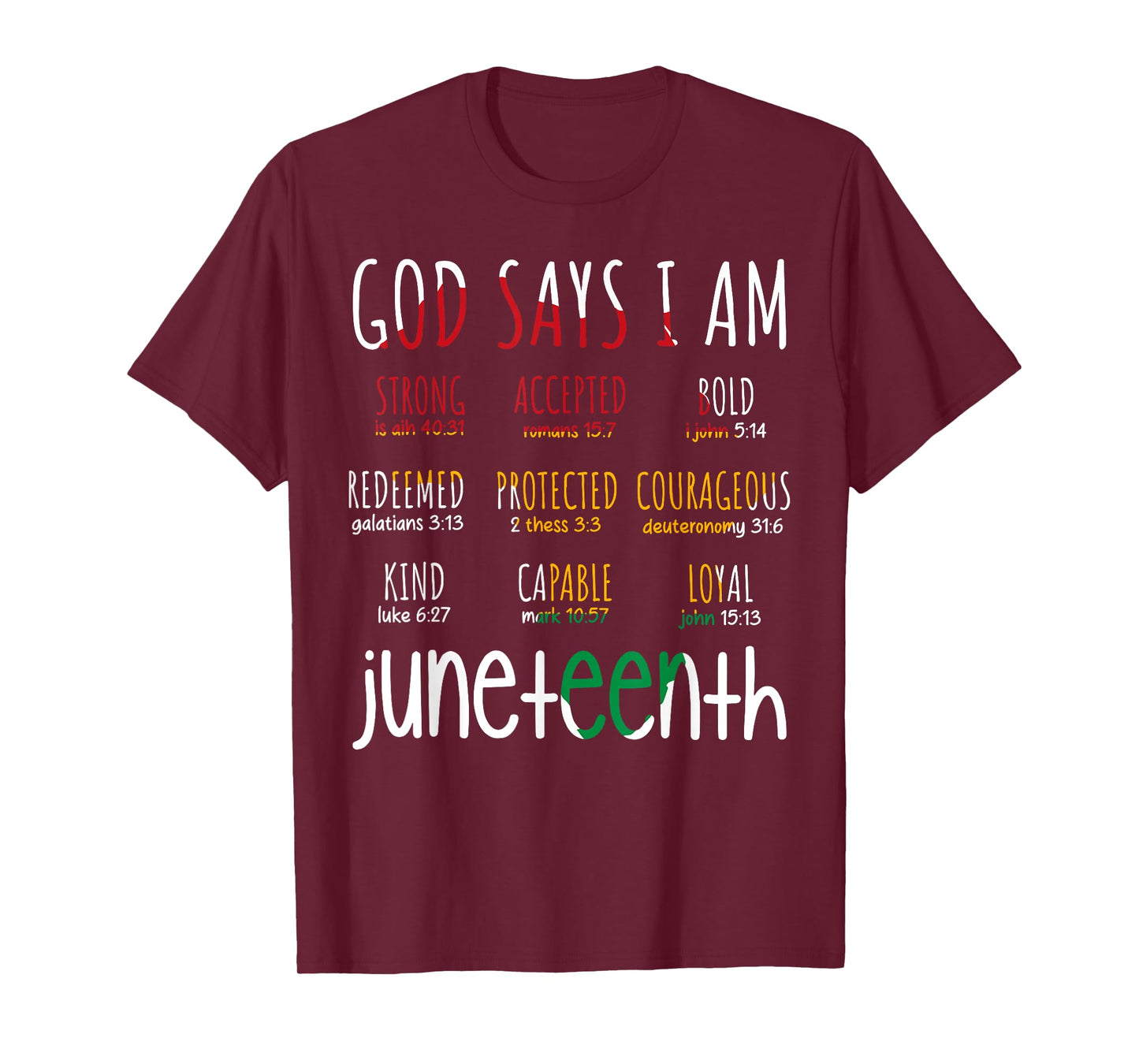 Juneteenth God Say I Am Bible Verse Religious Christian T-Shirt