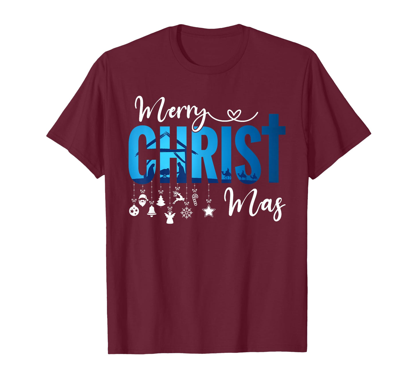 Merry Christ-Mas & Nativity Scene Christian Faith Holiday T-Shirt