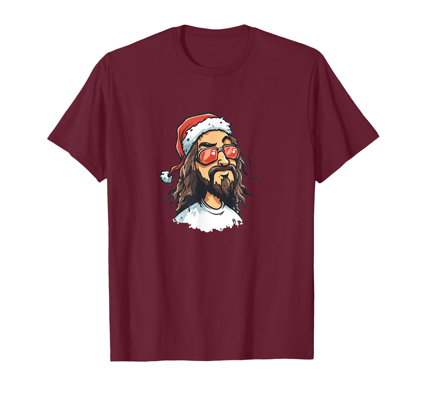 Awesome Jesus with Sunglasses and Festive Christmas Hat T-Shirt