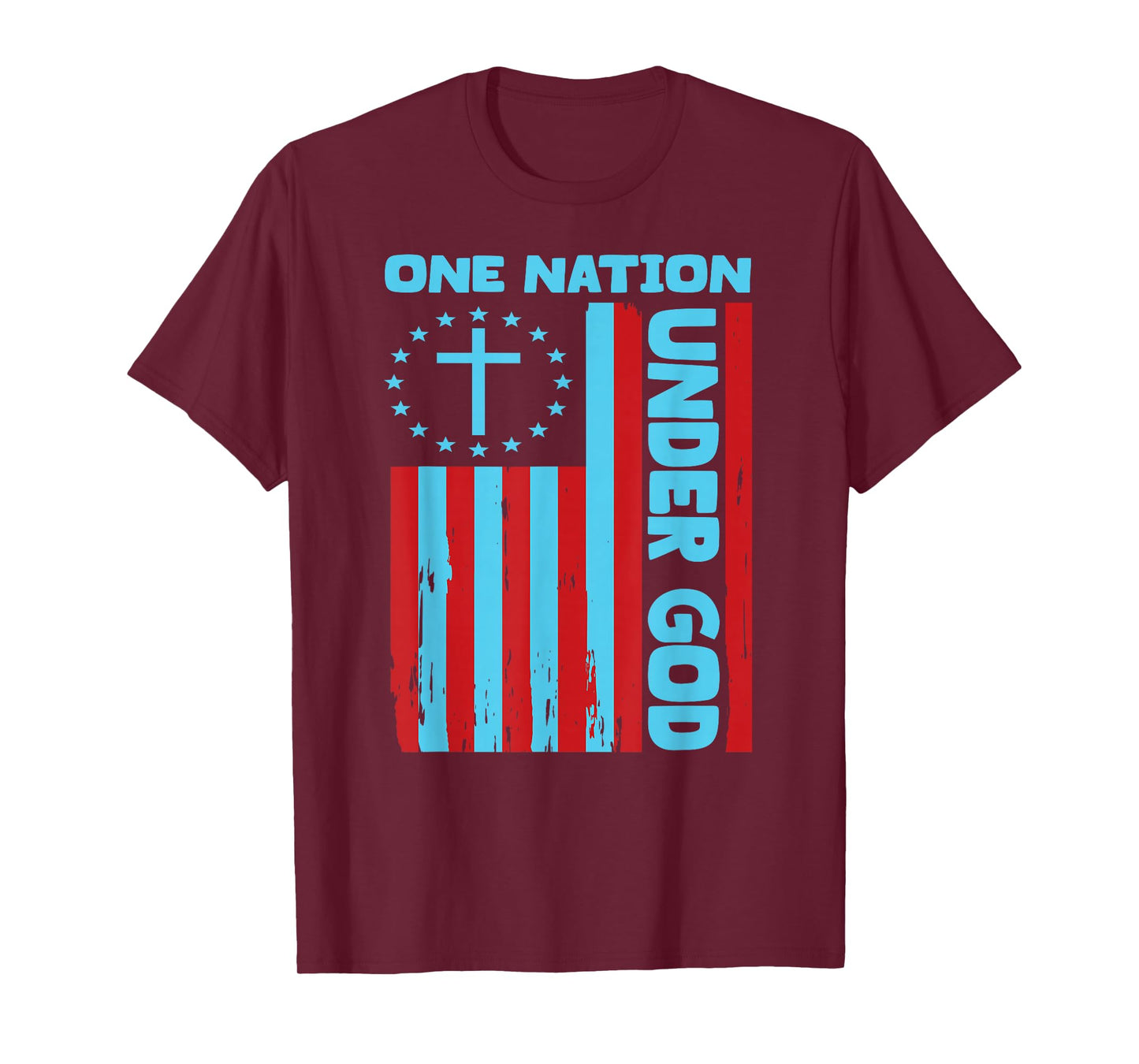 4th Of July Patriotic Christian Flag One Nation Under God T-Shirt