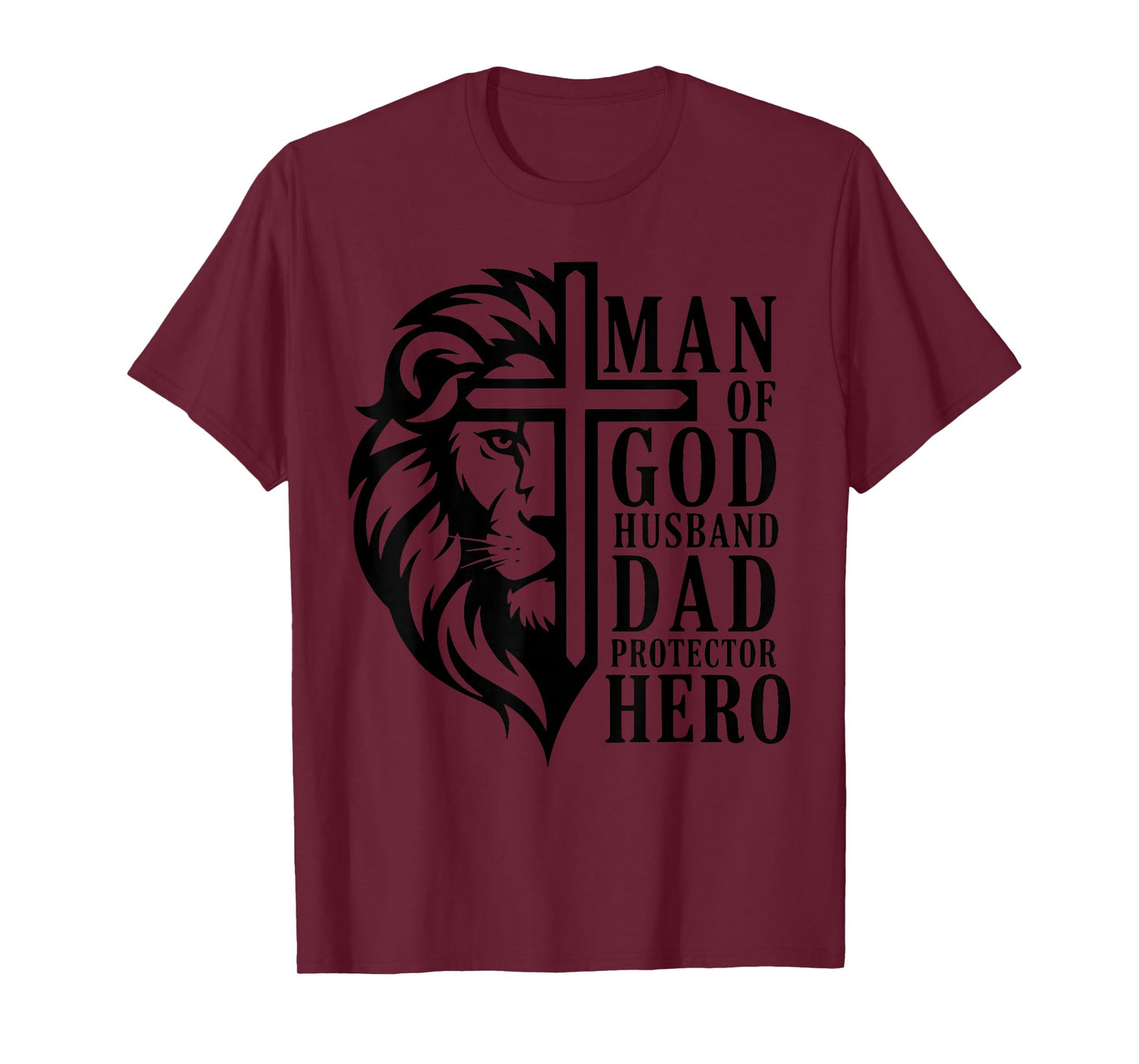 Man of God Husband Dad Christian Husband Father Faith Family T-Shirt