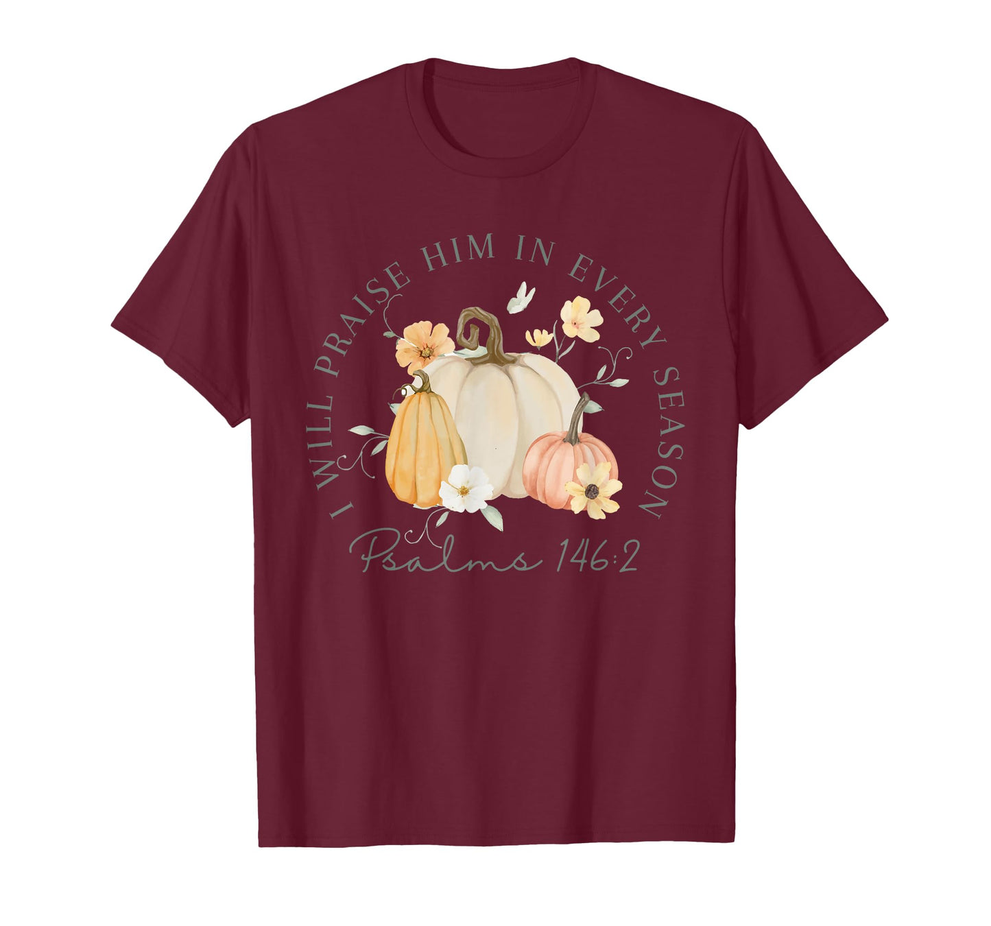 Fall Thanksgiving Pumpkin I Will Praise Him In Every Season T-Shirt