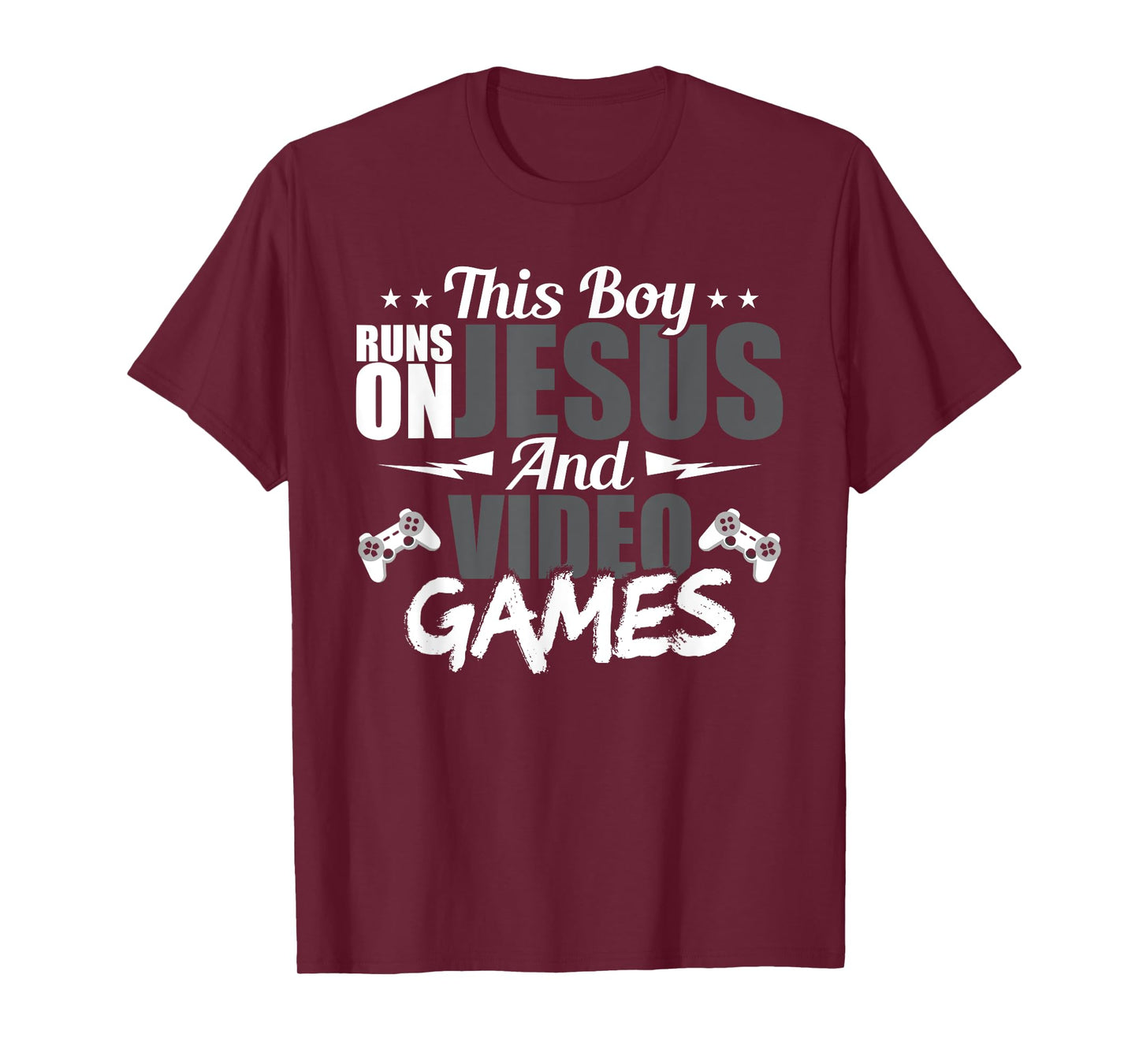 This Boy Runs On Jesus And Video Games Lover Gift Player T-Shirt