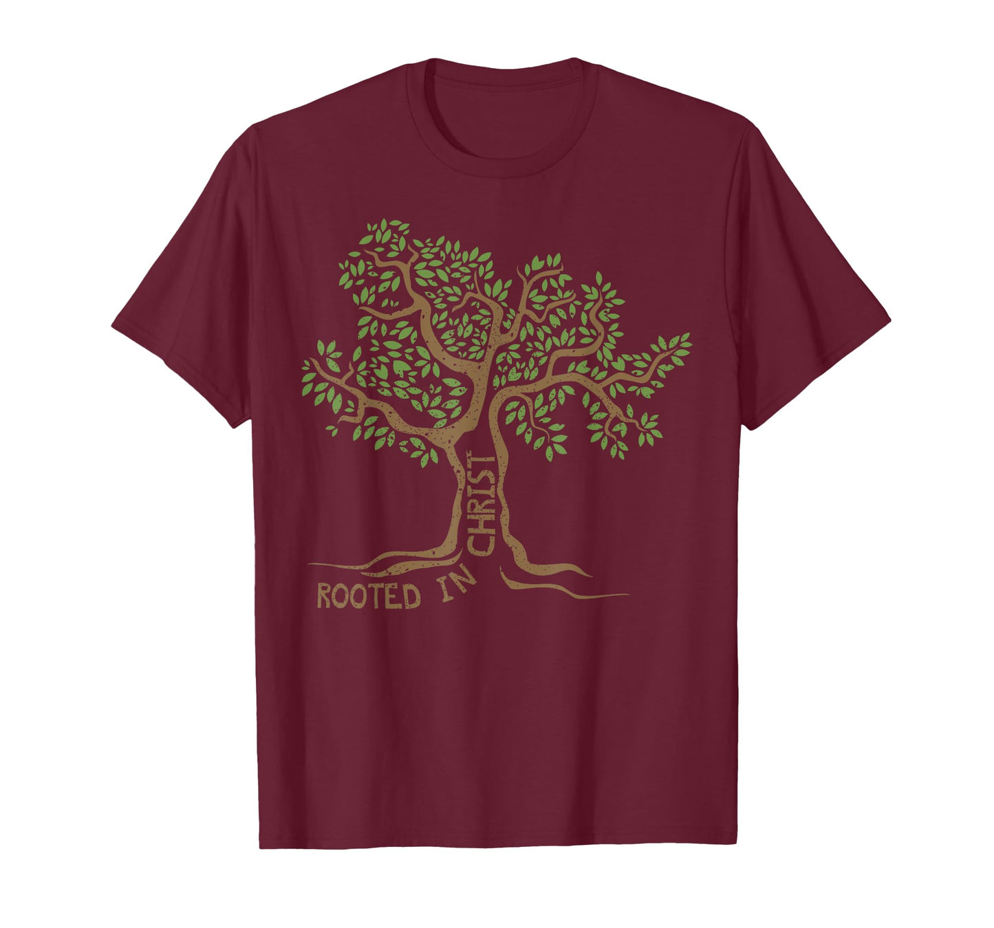 Rooted in Christ Jesus Tree Christian Faith Gift Idea T-Shirt
