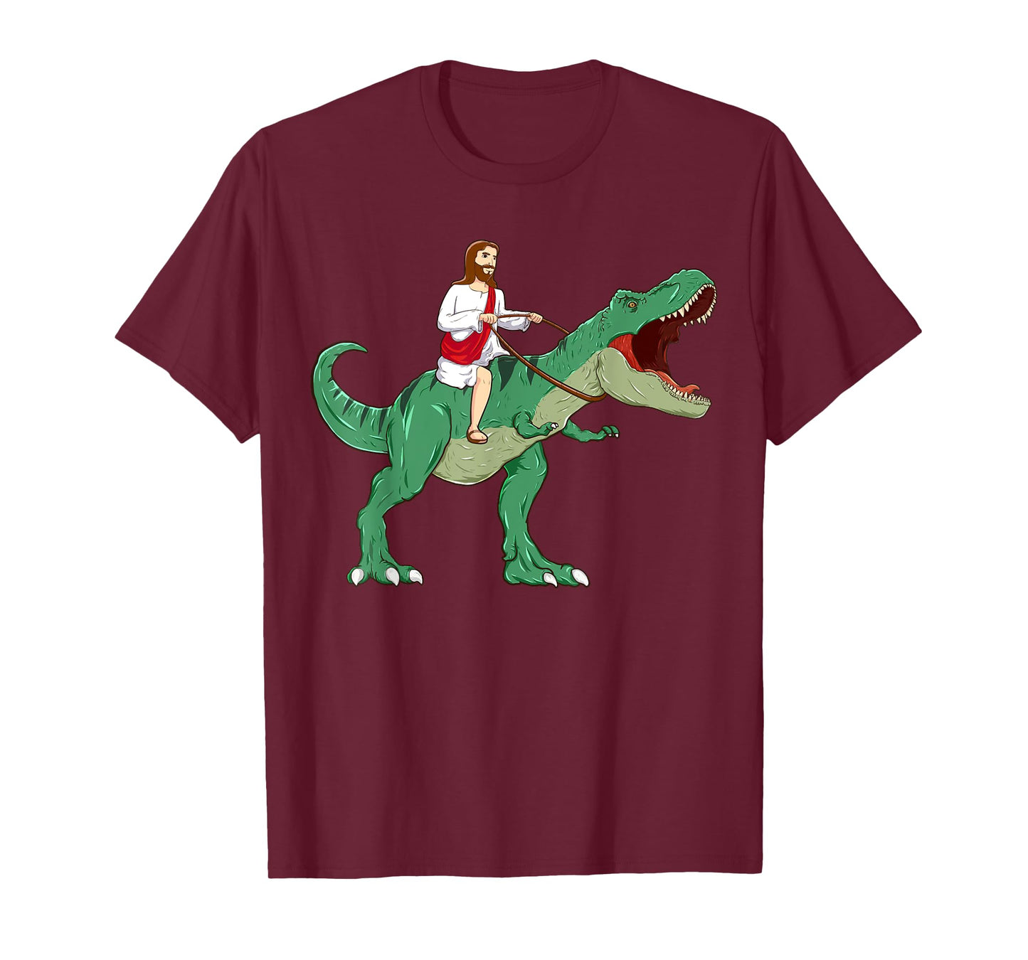 Funny Parody Jesus Riding Dinosaur Meme Dino Lover Believer T-Shirt