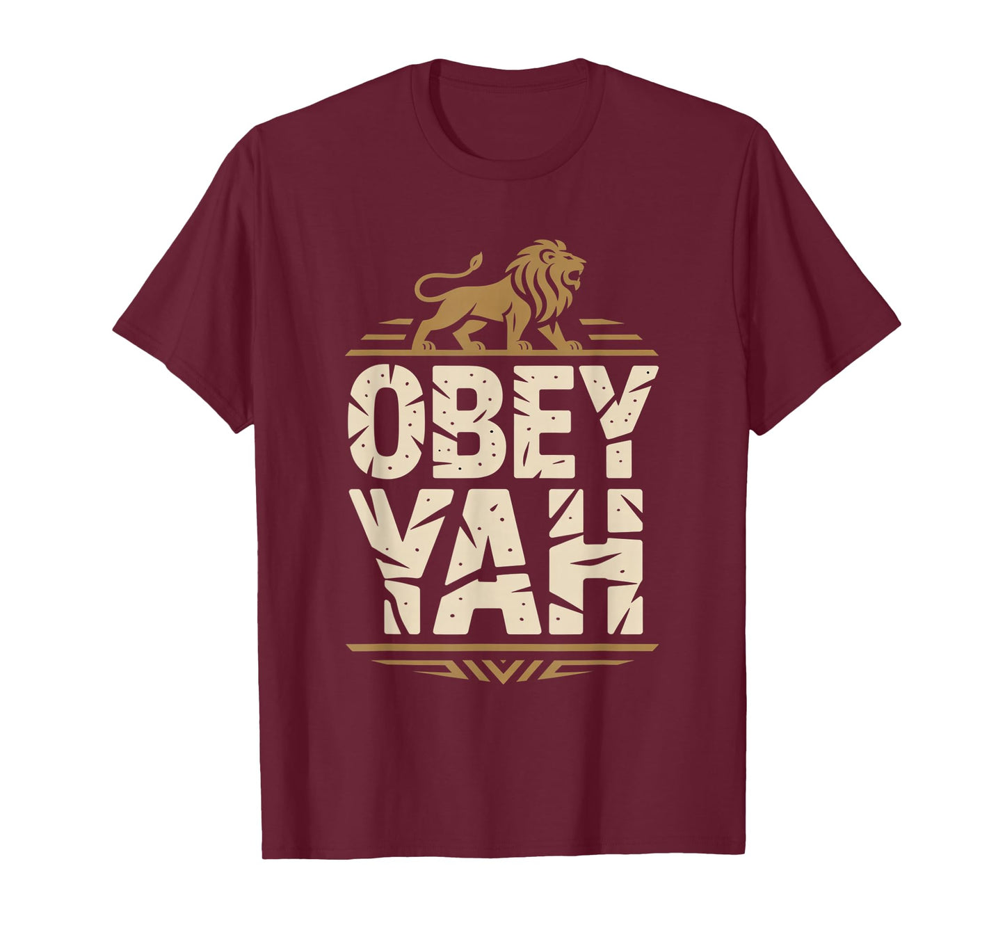 Obey YAH Bold Hebrew Lion Statement T-Shirt