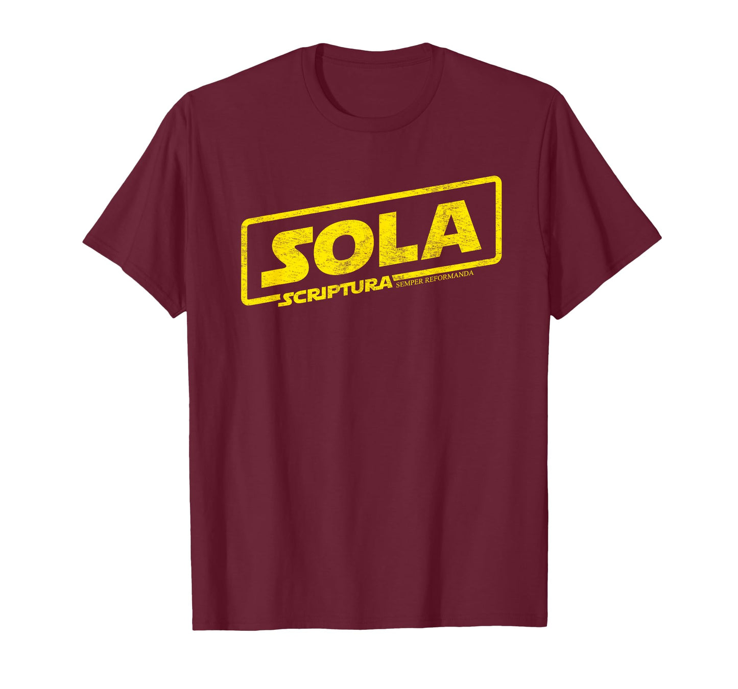Reformation Sola Scriptura Theology Distressed Graphic T-Shirt