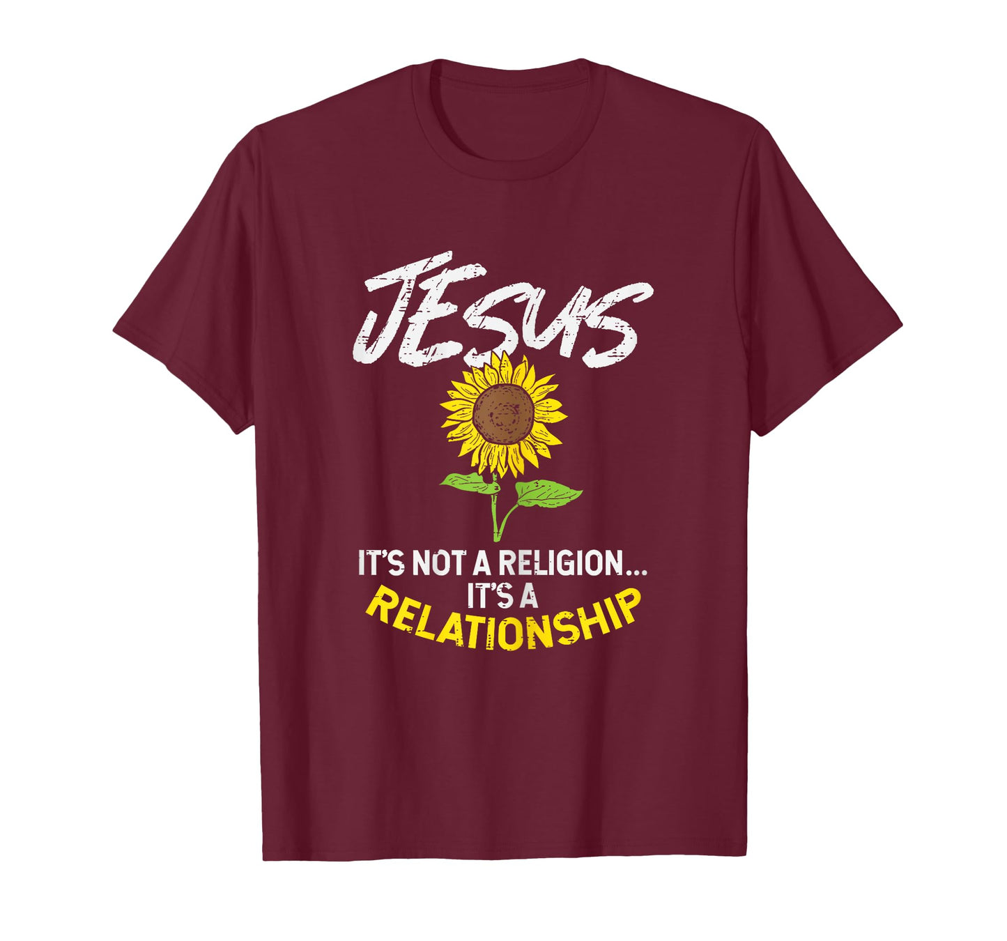 BoredKoalas Jesus Shirts Religious Christian Gift Sunflower Jesus Not Religion Relationship God Christian Gift T-Shirt