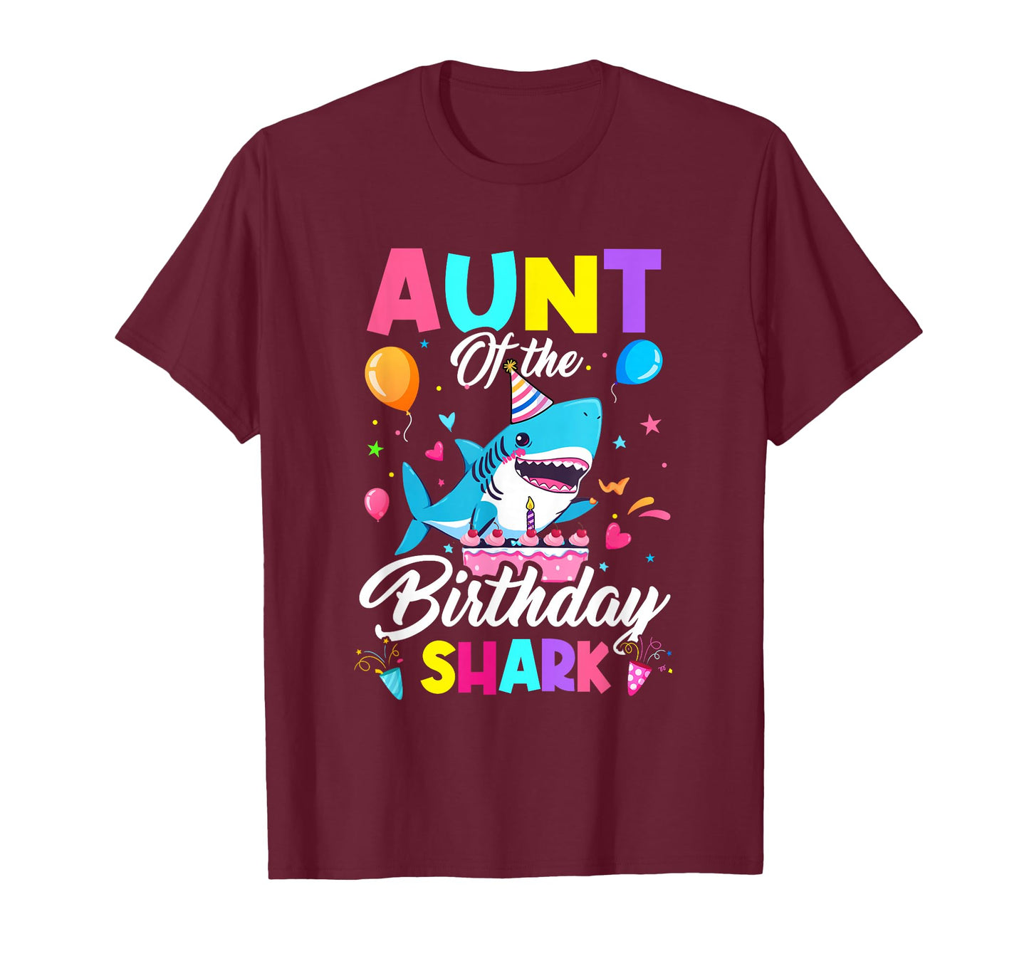 Aunt Of The Shark Birthday Boy Girl Party Family Group T-Shirt