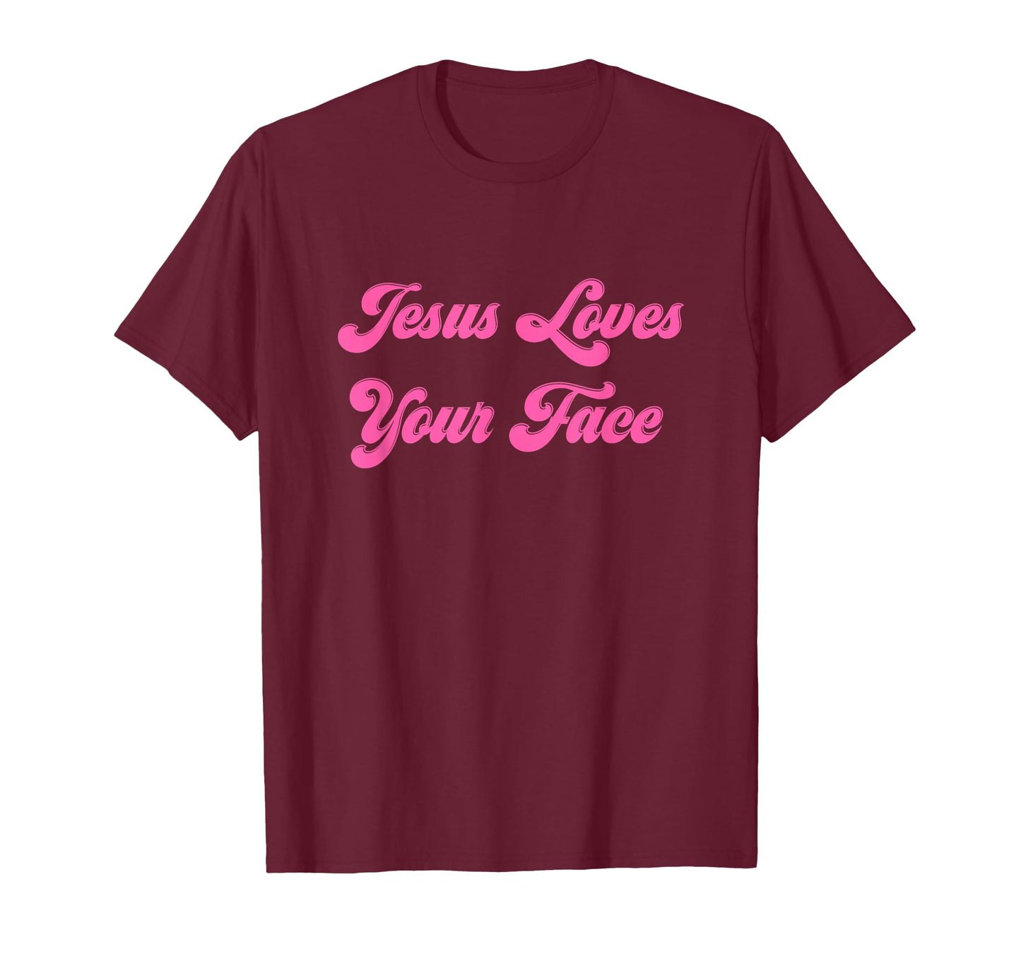 Retro 70s Jesus Loves Your Face For Christian Ladies & Girls T-Shirt