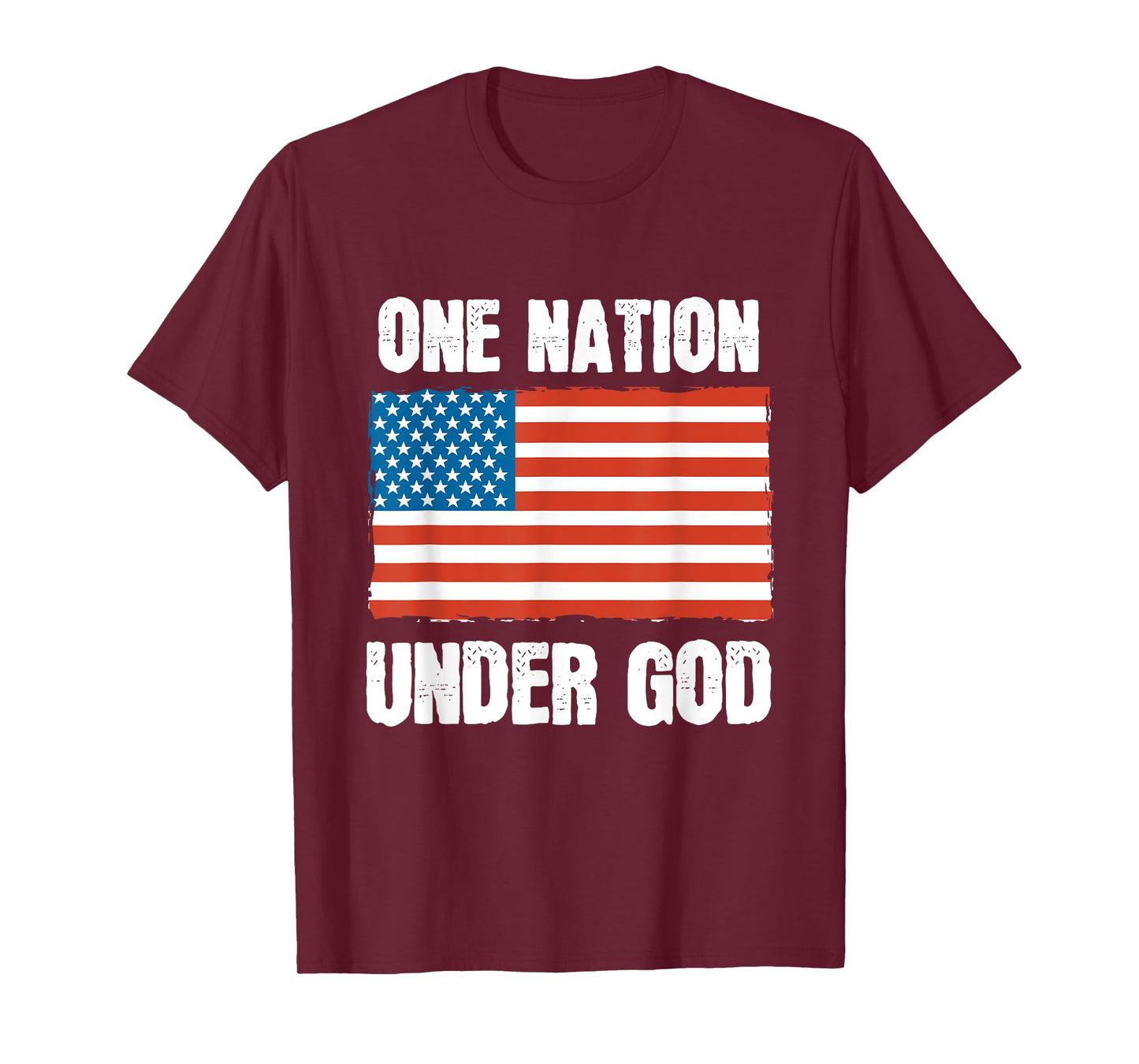 One Nation Under God Blessed American Flag Christian Cross T-Shirt for Women Kids Men
