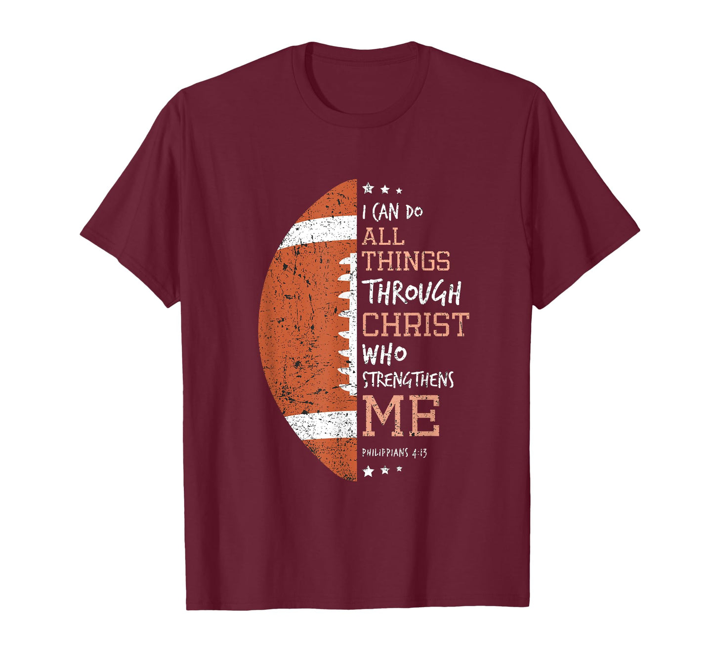 Philippians 4 13 I Can Do All Things Christian US Football T-Shirt