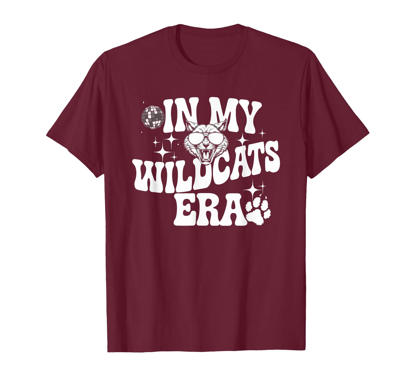 In My Wildcats Era Back to School Mascot Spirit Game Groovy T-Shirt