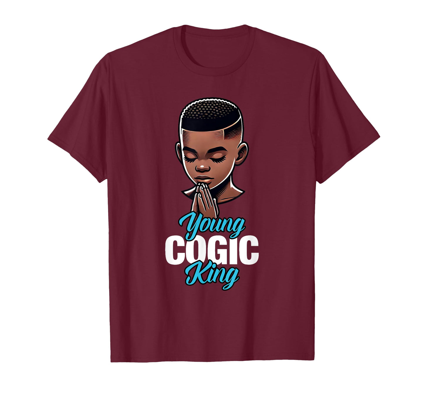 Young COGIC King | African American Boy Praying T-Shirt