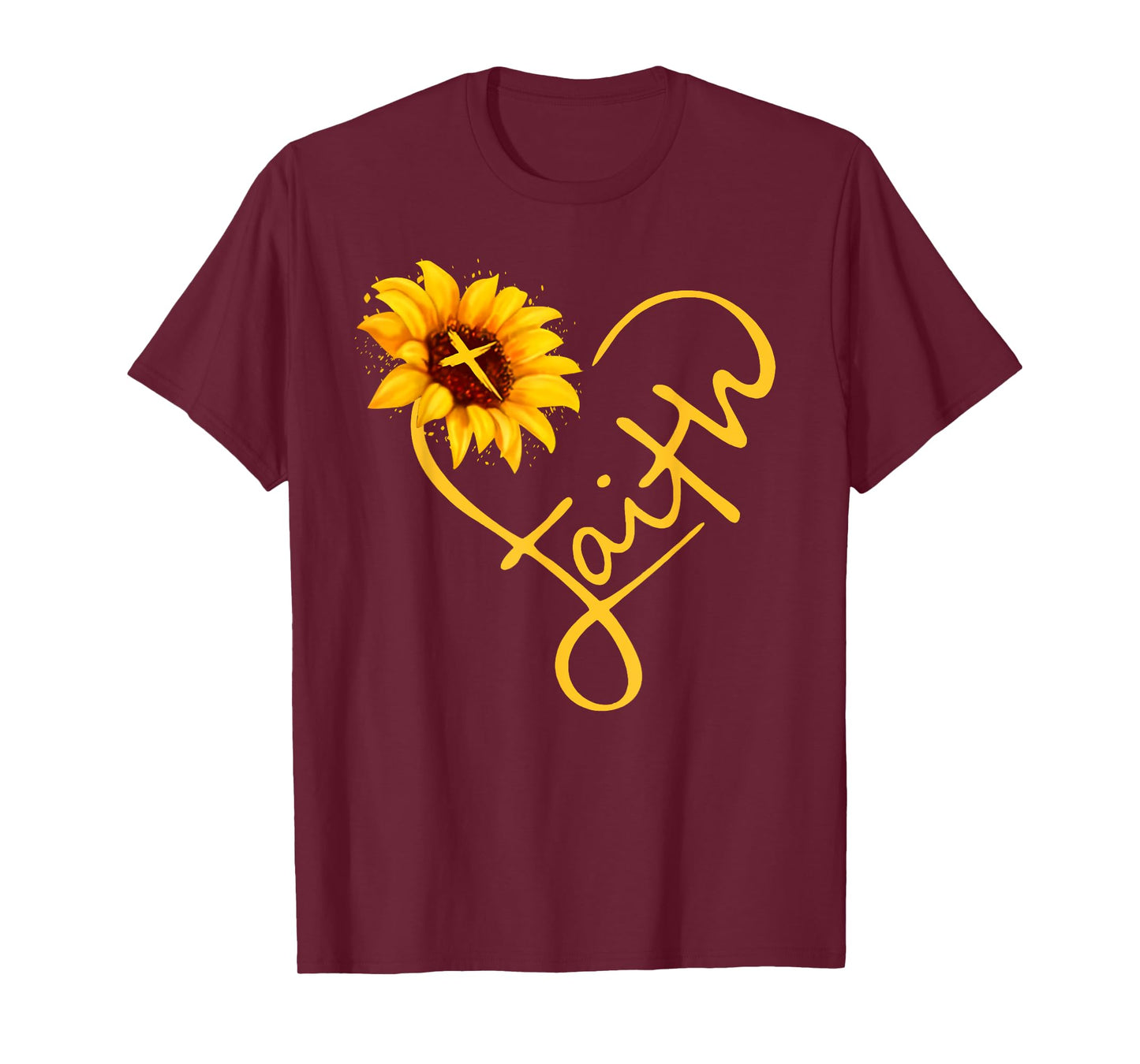 Sunflower Cross Christian Women Faith in Jesus Christ T-Shirt
